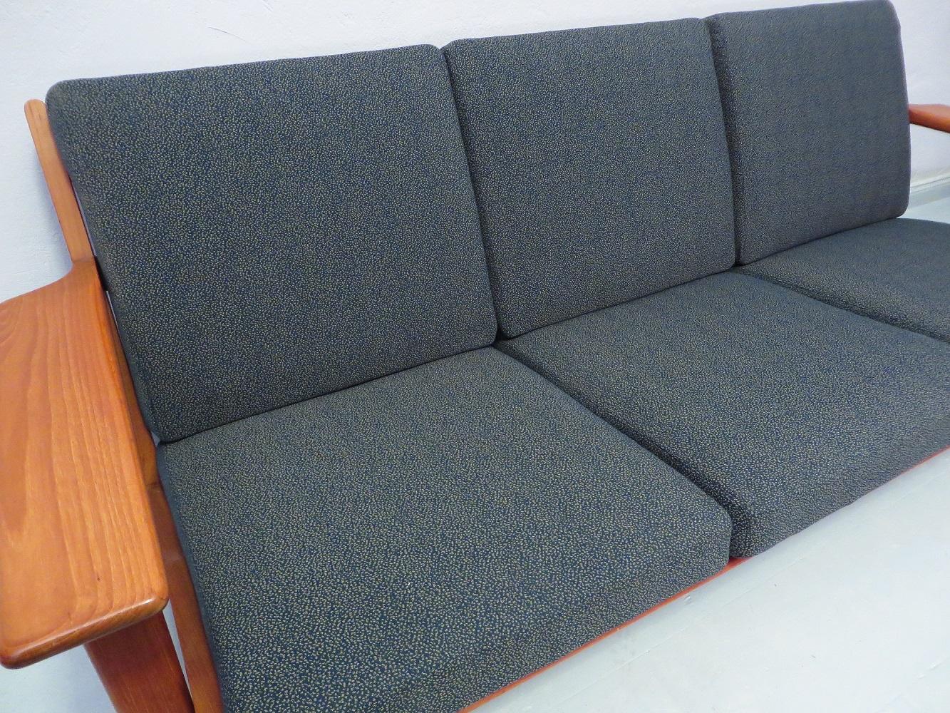Mid-Century Modern Hans J. Wegner for Getama Three-Seat Sofa in Teak, 1960s