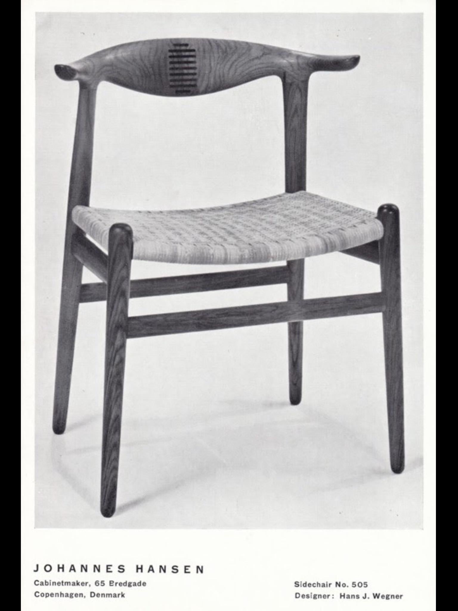 Hans J. Wegner for Johannes Hansen Model Jh-505 Cow Horn Chair in Teak For Sale 2