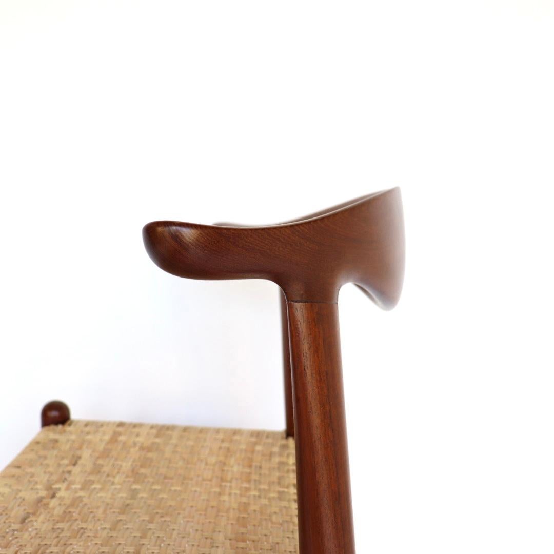 Hans J. Wegner for Johannes Hansen Model Jh-505 Cow Horn Chair in Teak In Excellent Condition For Sale In San Diego, CA