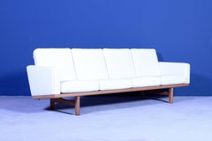 Hans J Wegner GE 236-4 Oak Four Seat Sofa by GETAMA, 1950s