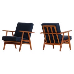 Vintage Hans J. Wegner GE 240 Oak Cigar Easy Chairs, 1950s