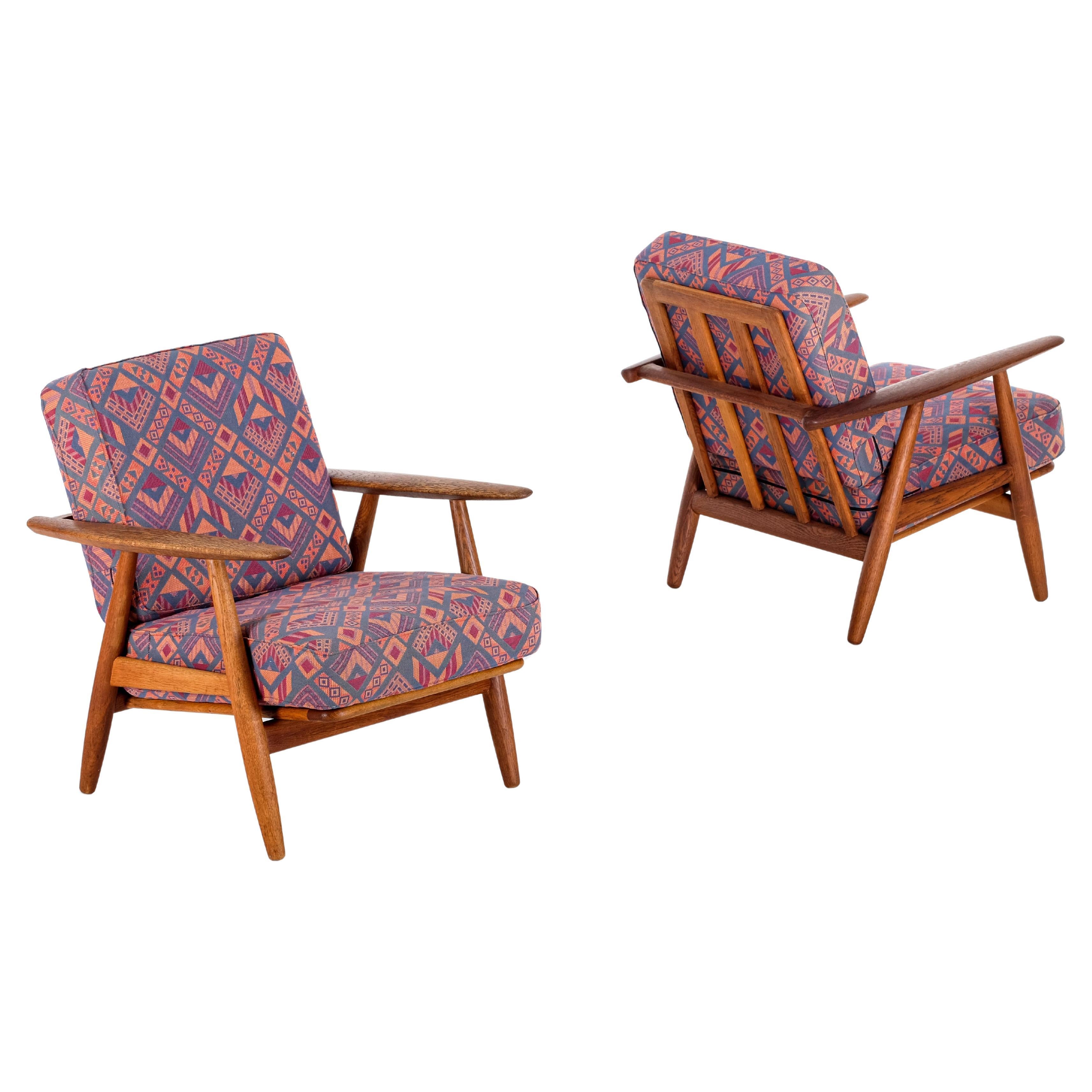 Hans J. Wegner GE 240 Oak Oak Cigar Easy Chairs, années 1950