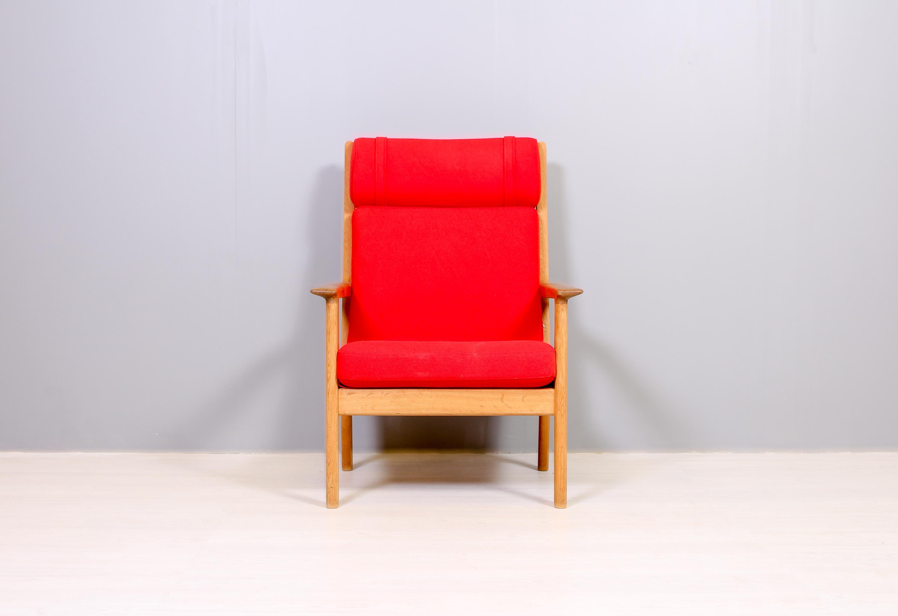 Hans J Wegner GE-265A Oak Lounge Chair by GETAMA, 1960s  6