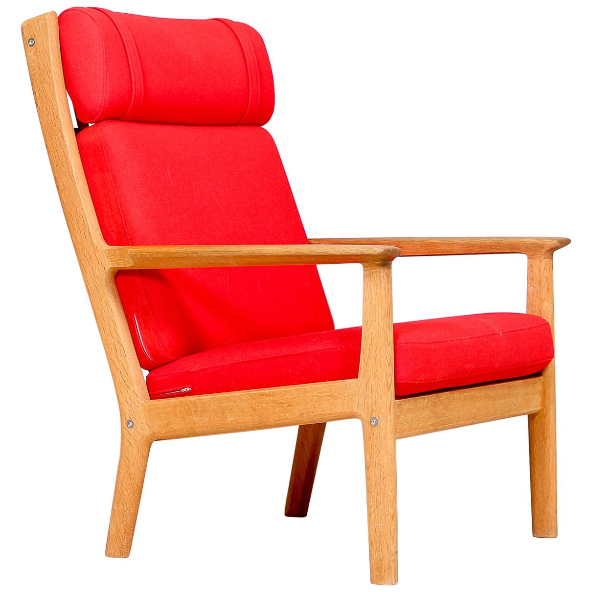 Hans J Wegner GE-265A Oak Lounge Chair by GETAMA, 1960s 