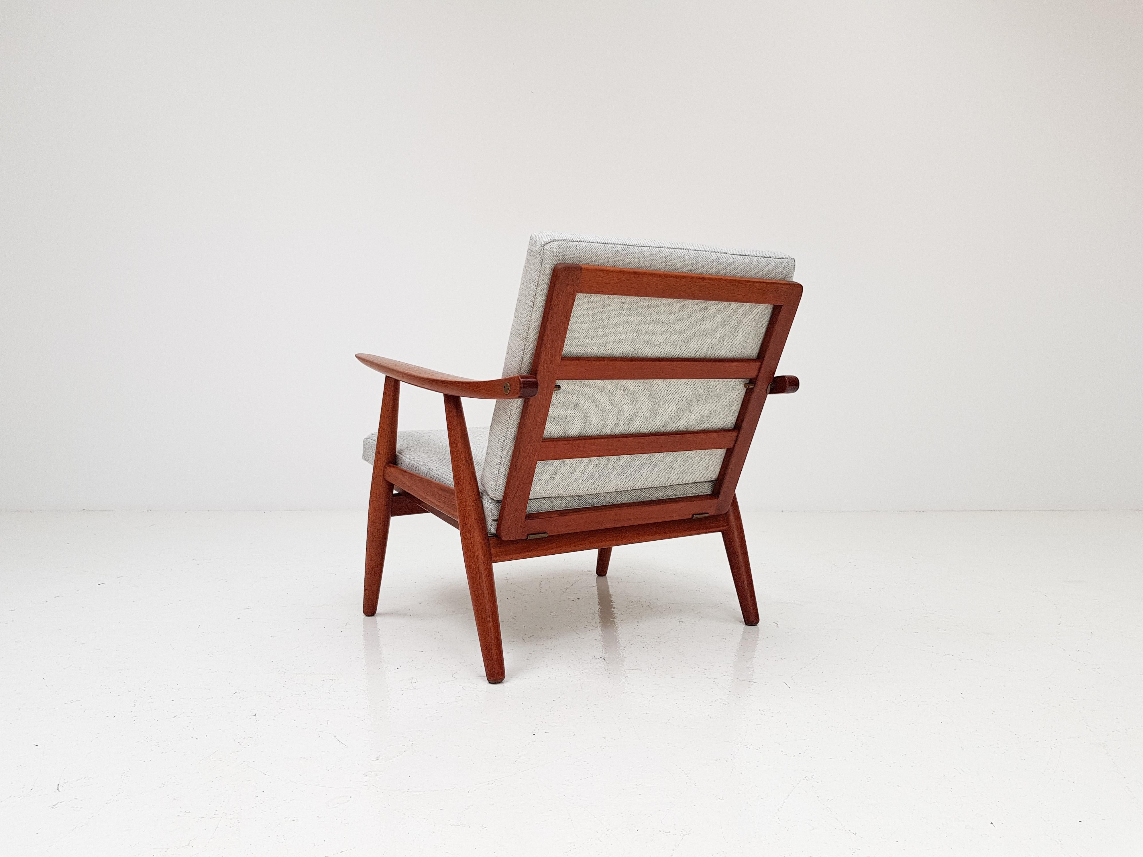 Wool Hans J. Wegner GE-270 Teak Armchair in Kvadrat Fabric for GETAMA, Denmark, 1956