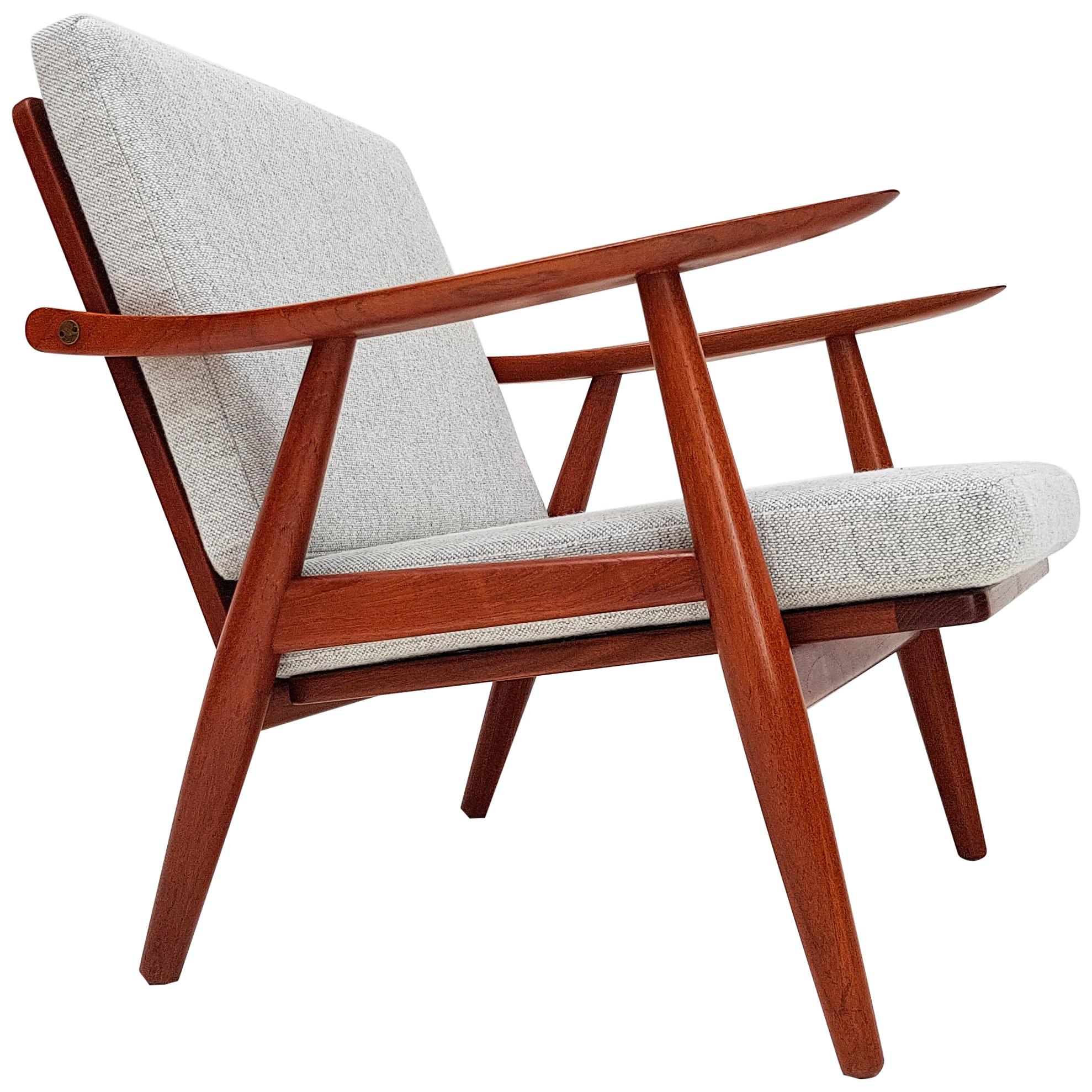 Hans J. Wegner GE-270 Teak Armchair in Kvadrat Fabric for GETAMA, Denmark, 1956