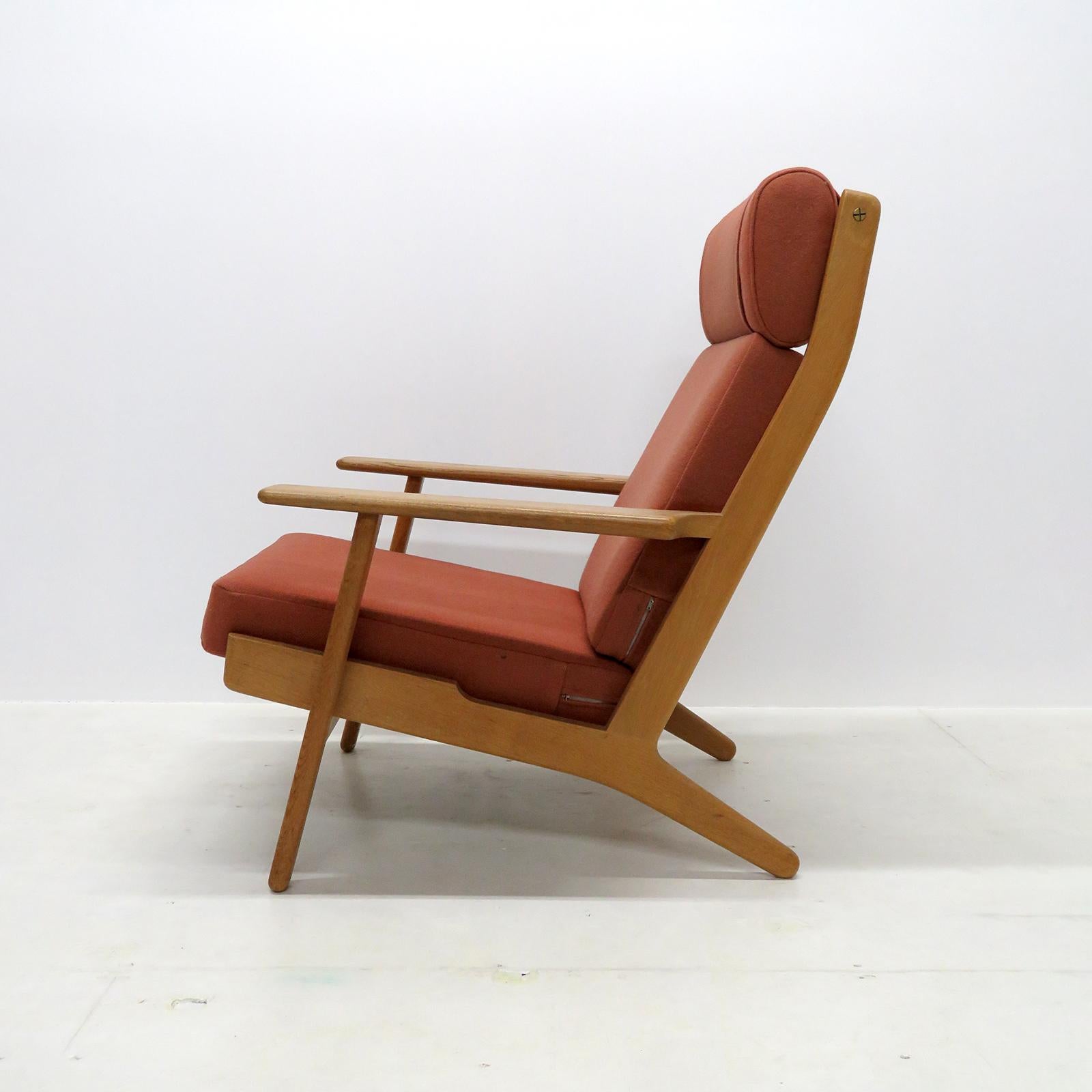 Scandinavian Modern Hans J. Wegner GE 290A High Back Lounge Chair, 1950 For Sale