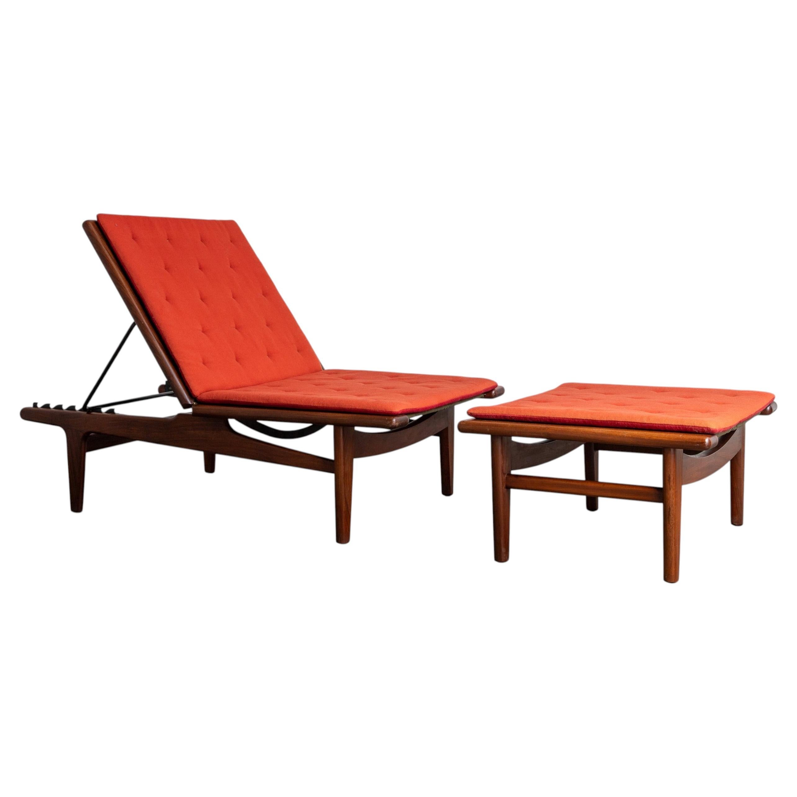 Hans J. Wegner GE1 Verstellbarer Loungesessel mit Ottomane oder Daybed - Zweier-Set im Angebot