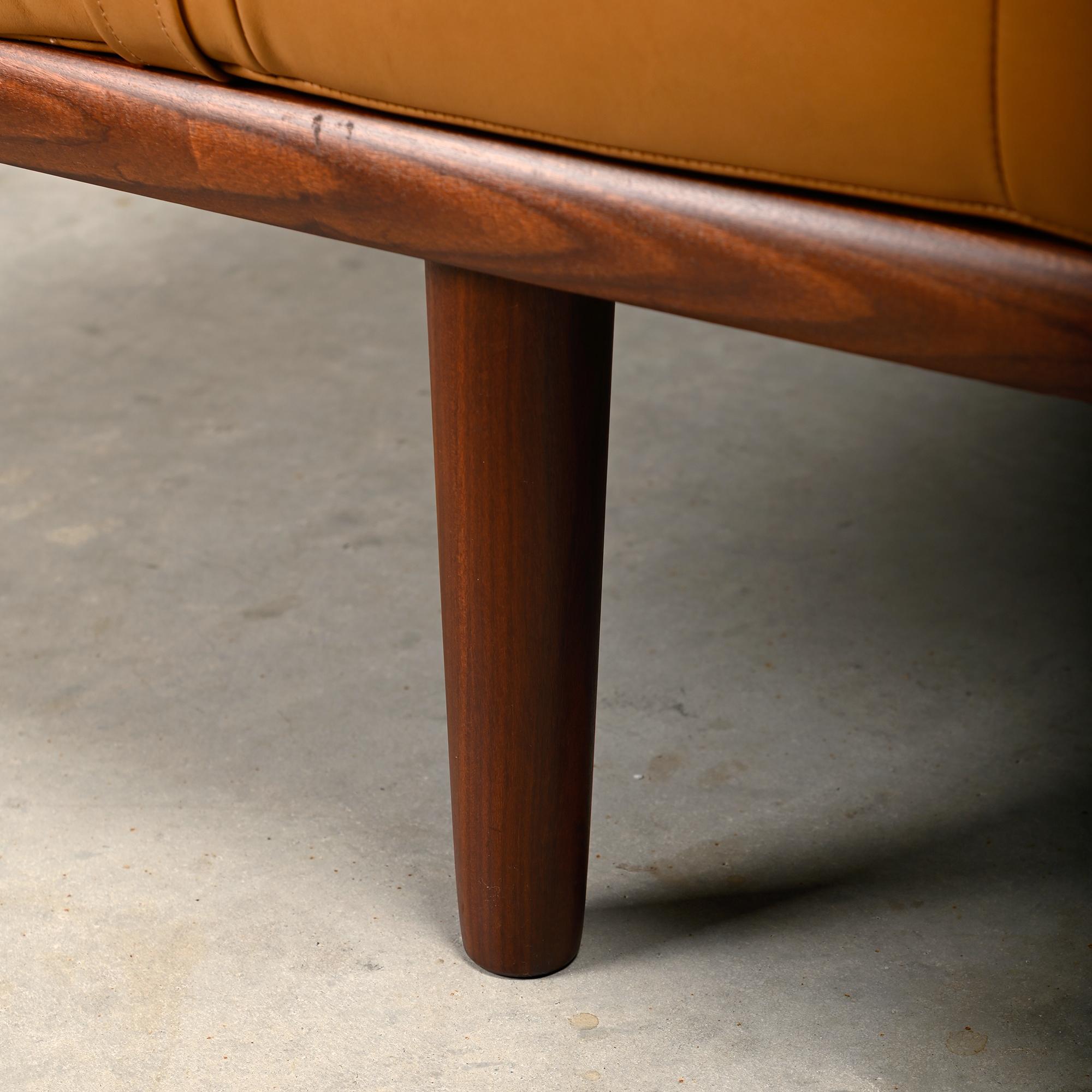 Hans J. Wegner GE19 Daybed in Teak und Kamelleder für Getama Dänemark 1960s im Angebot 5