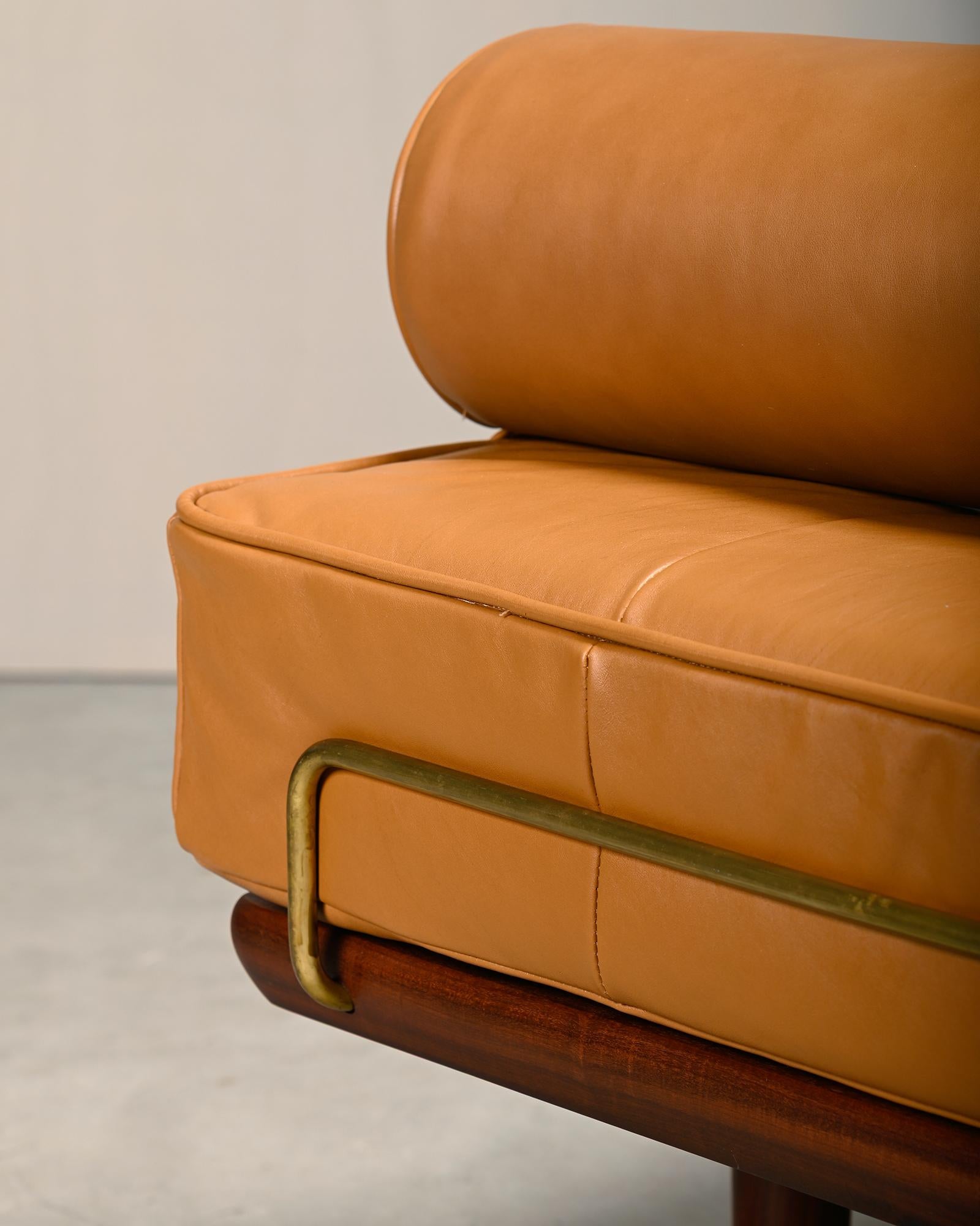 Hans J. Wegner GE19 Daybed in Teak und Kamelleder für Getama Dänemark 1960s im Angebot 6