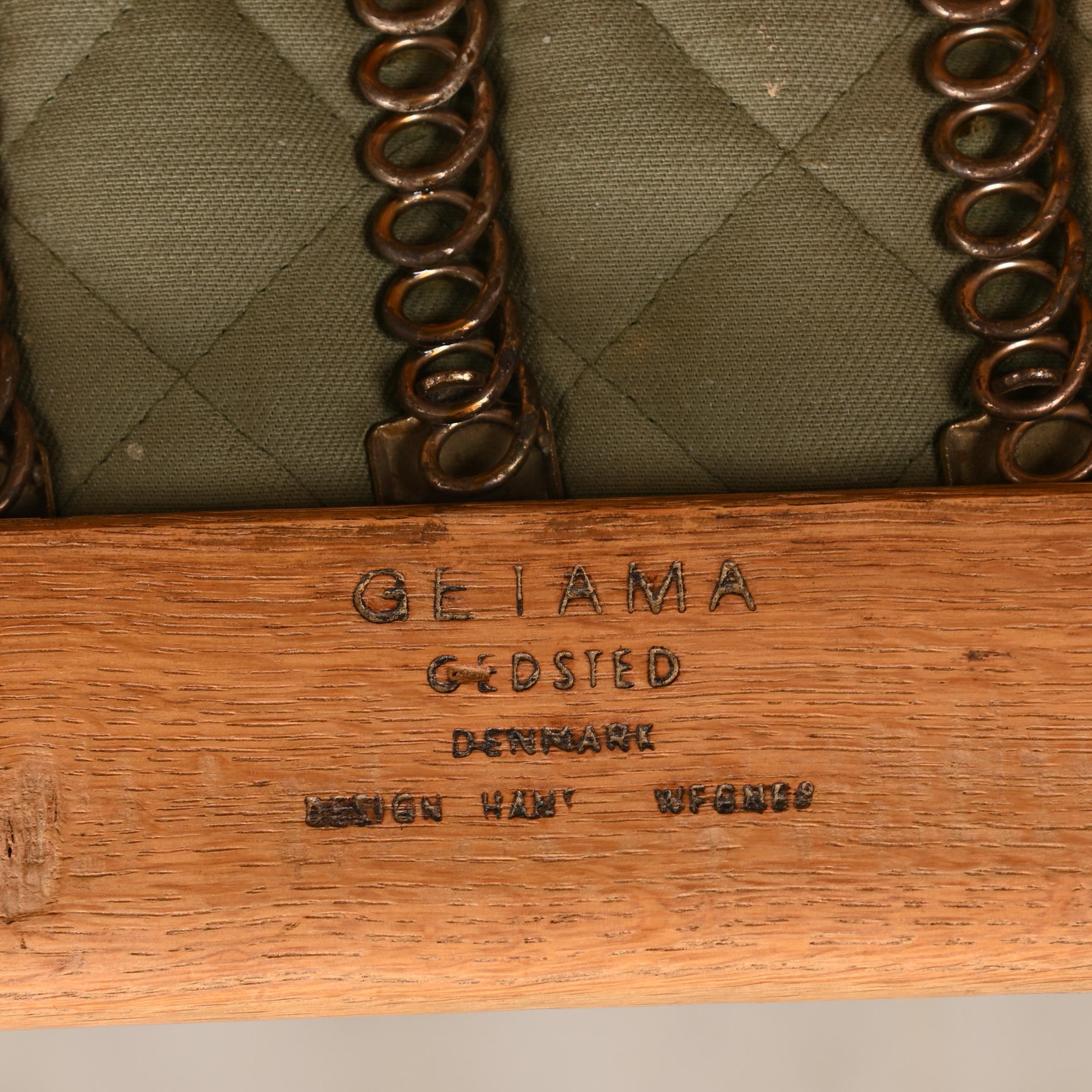 Hans J. Wegner Ge240 'Sigar' Lounge Chair in Oak and Pierre Frey Fabric, GETAMA For Sale 10