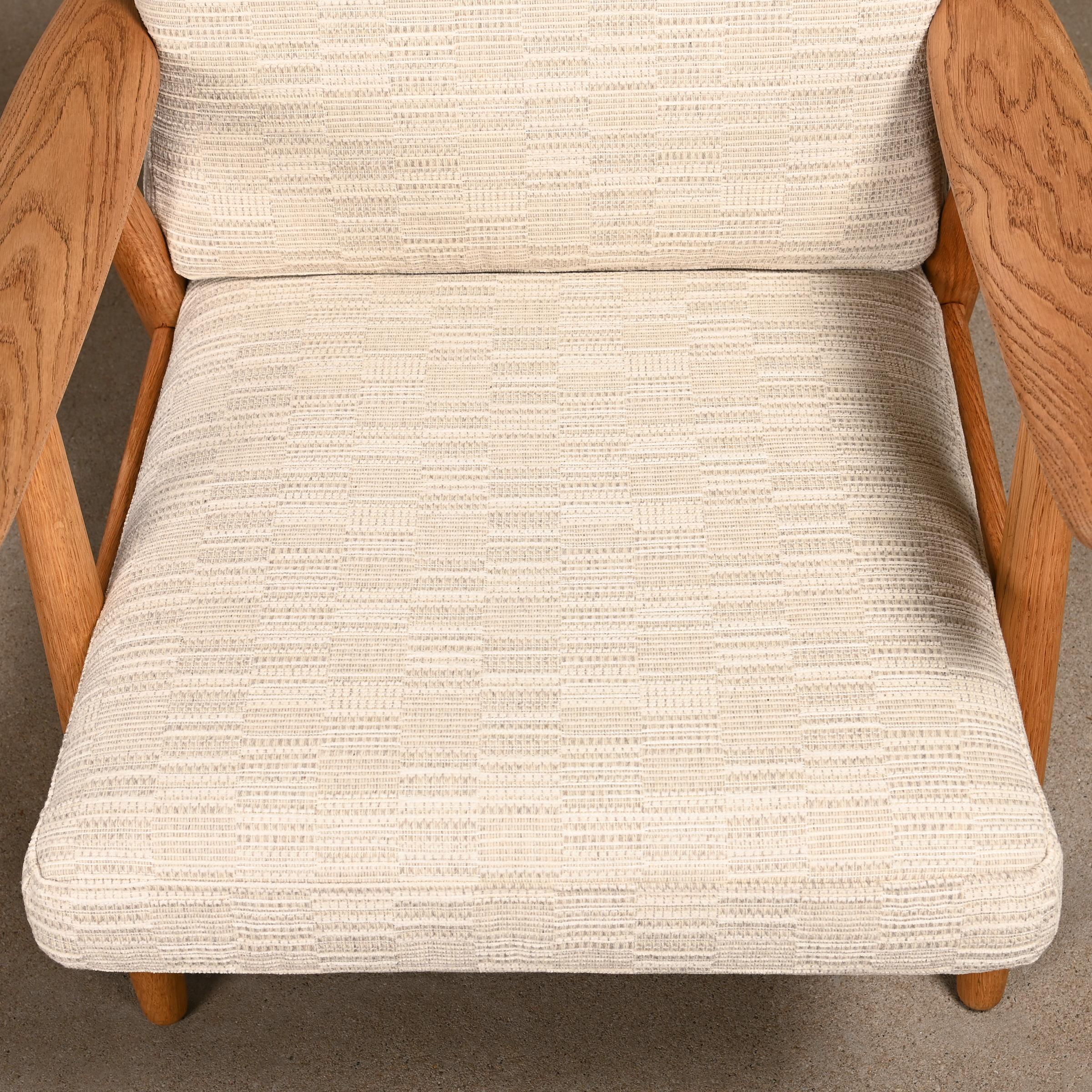 Danish Hans J. Wegner Ge240 'Sigar' Lounge Chair in Oak and Pierre Frey Fabric, GETAMA For Sale
