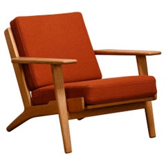 Hans J. Wegner GE290 Easy Chair in Brown Ochre Fabric for GETAMA