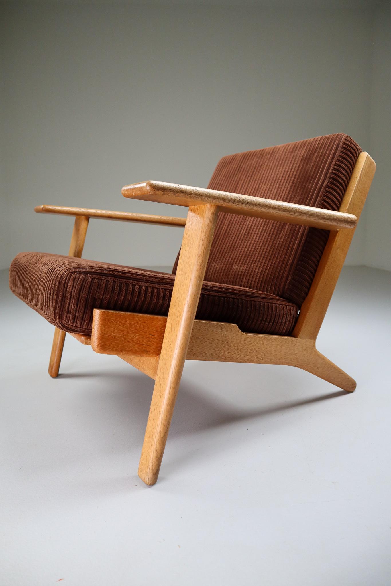 Scandinavian Modern Hans J. Wegner GE290 Oak Framed Armchairs Designed in 1954 for GETAMA-Denmark