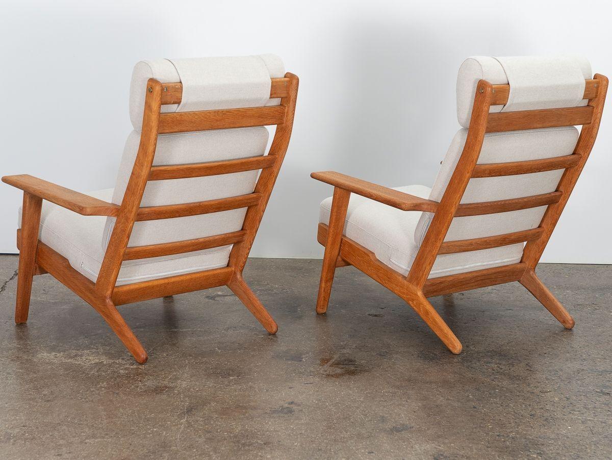 Danish Hans J. Wegner GE290A White Oak Lounge Chairs