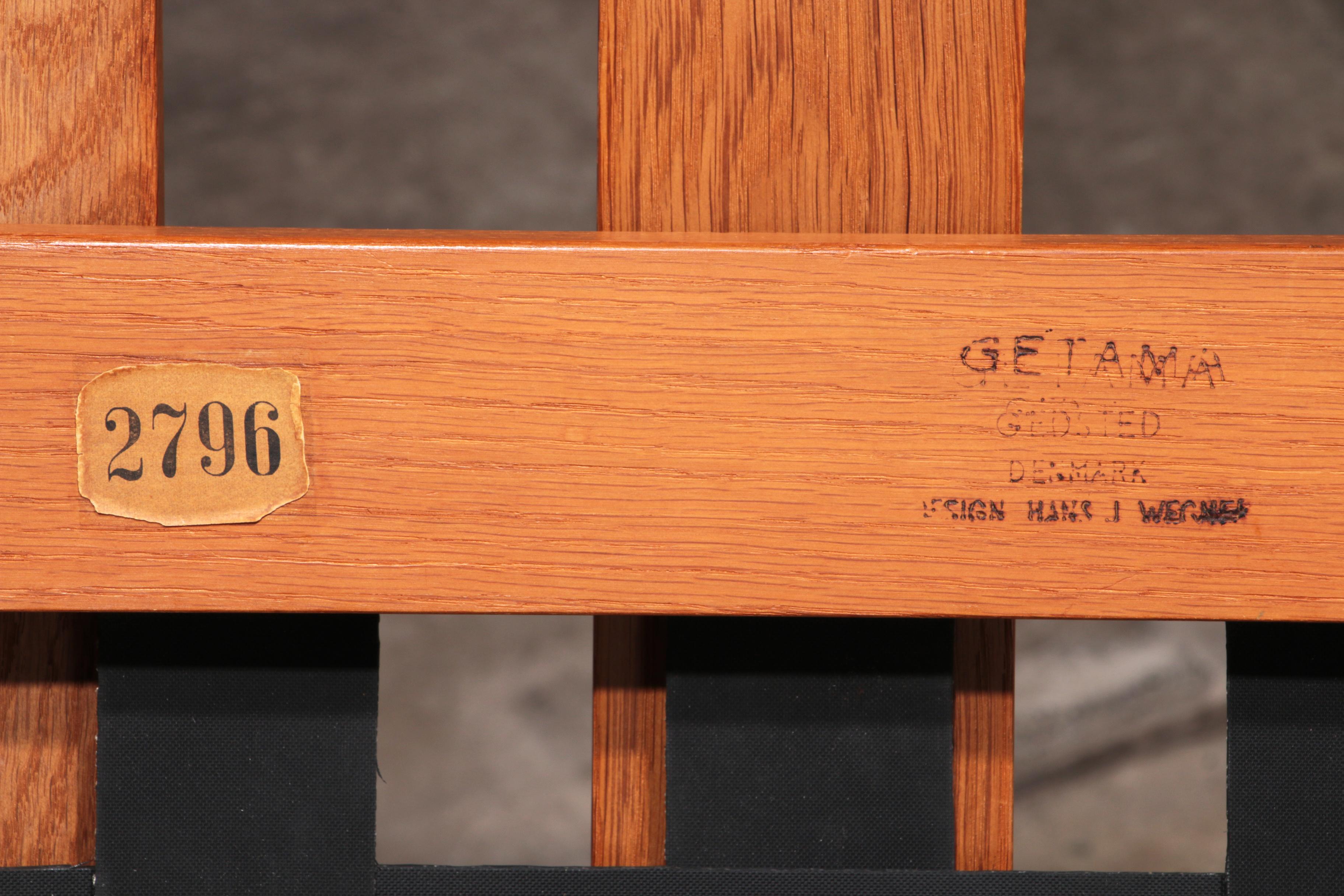 Hans J Wegner GE421 Getama Oak Relax Armchair with Adjustable Backrest For Sale 13