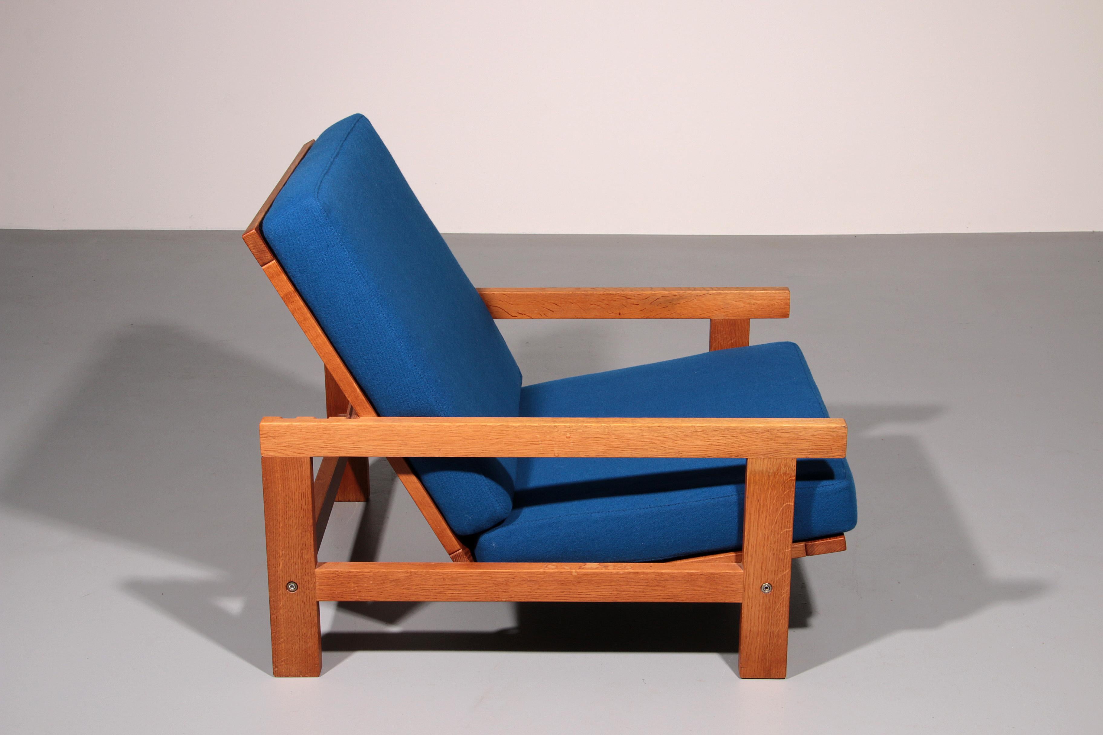 Hans J. Wegner GE421 Sillón Relax Roble Getama con respaldo ajustable Tela en venta