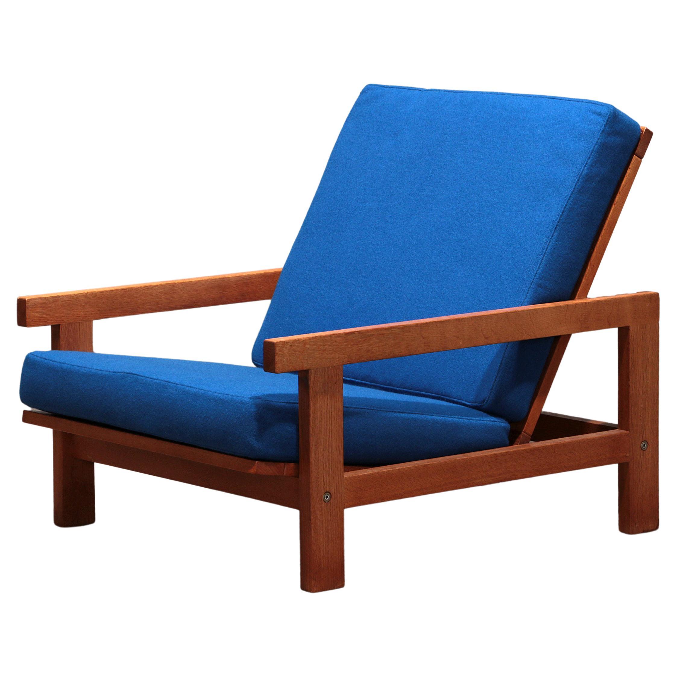 Hans J Wegner GE421 Getama fauteuil de détente en chêne avec dossier réglable en vente