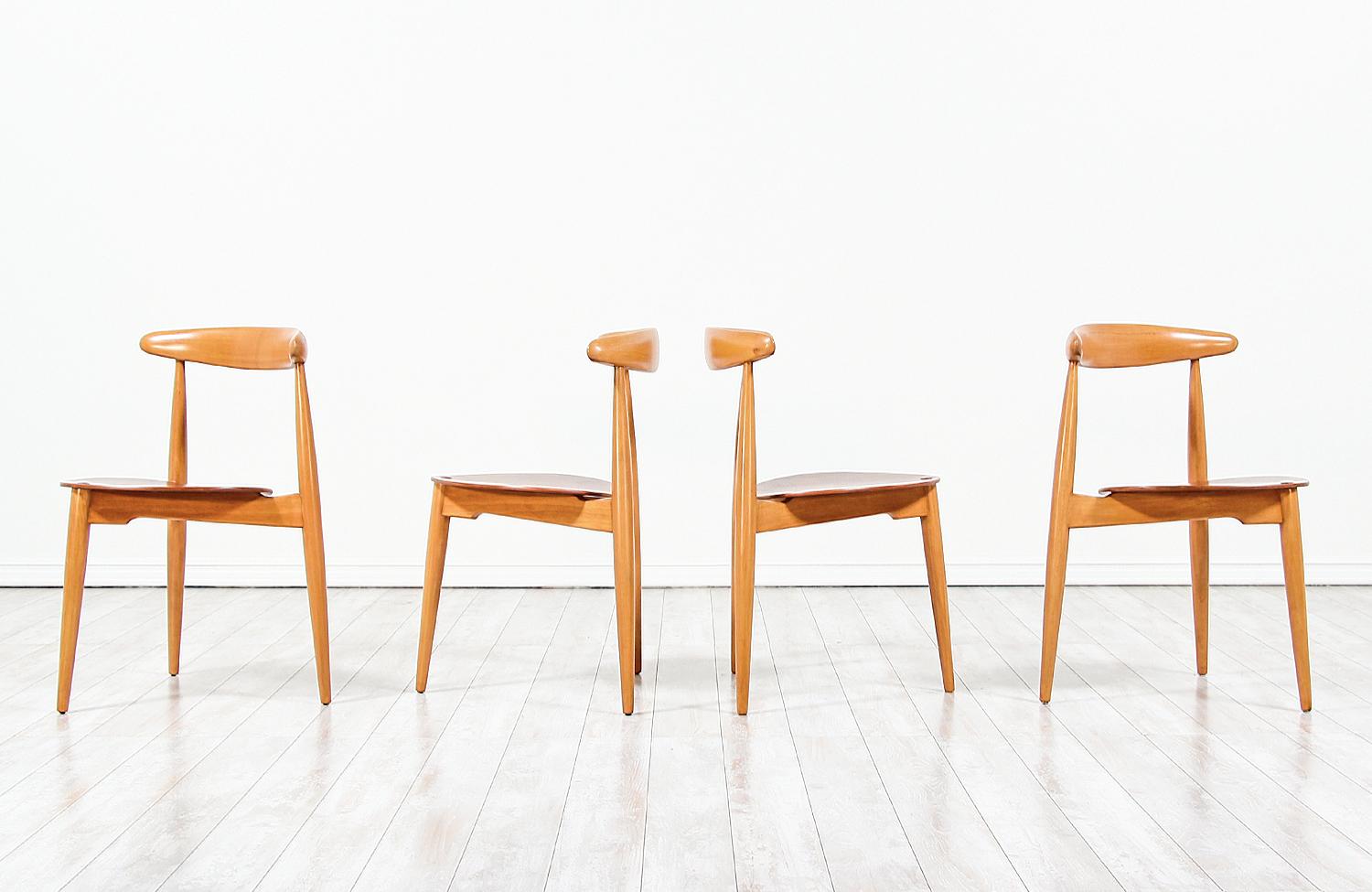 Mid-Century Modern Hans J. Wegner 'Heart' Dining Chairs for Fritz Hansen