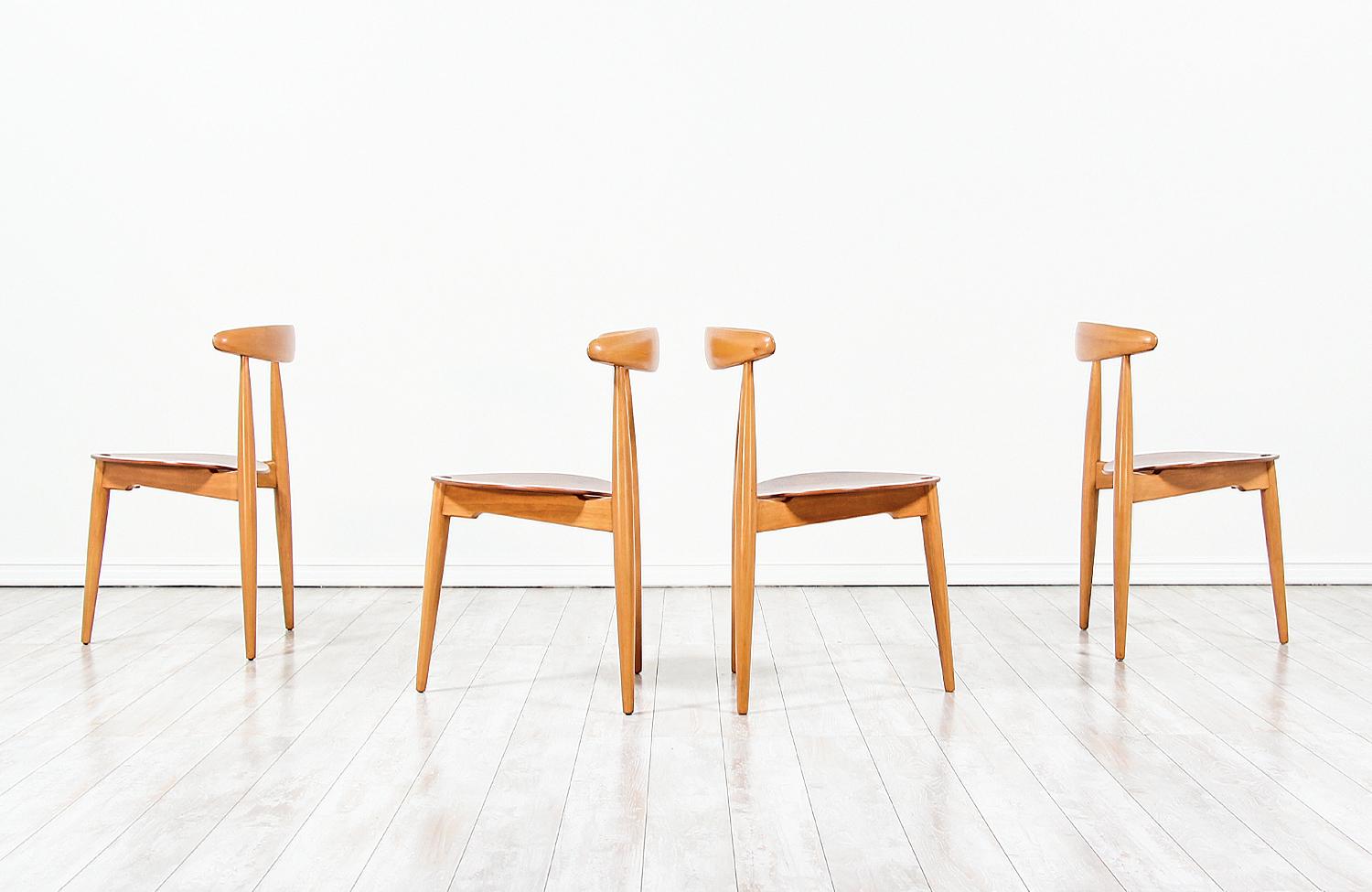 Danish Hans J. Wegner 'Heart' Dining Chairs for Fritz Hansen
