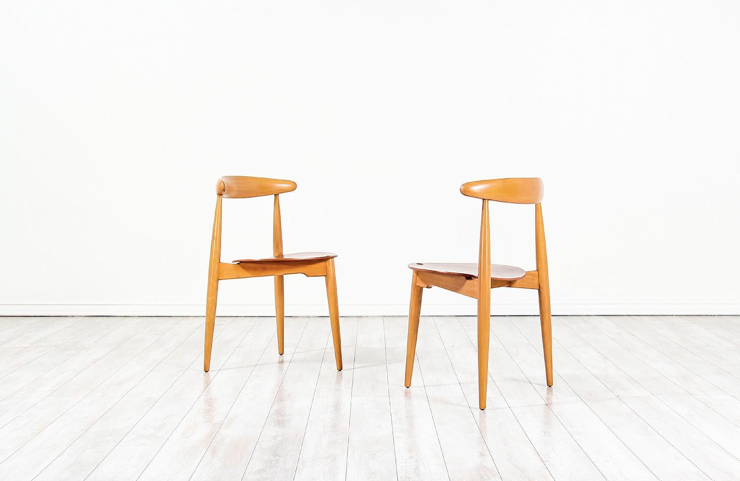 Mid-20th Century Hans J. Wegner 'Heart' Dining Chairs for Fritz Hansen