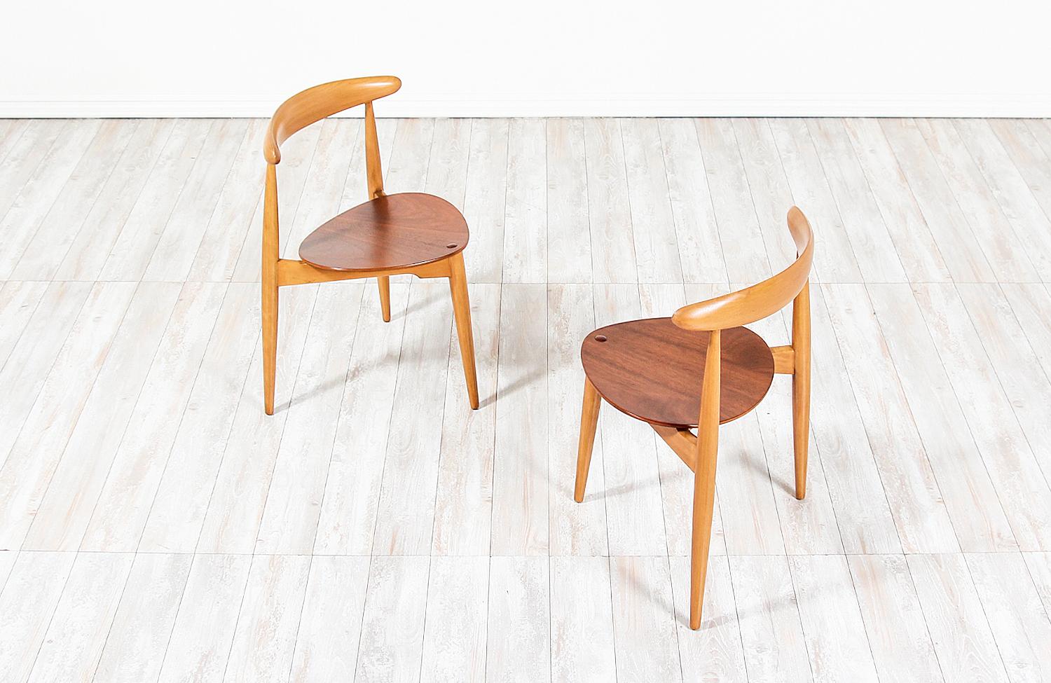 Wood Hans J. Wegner 'Heart' Dining Chairs for Fritz Hansen