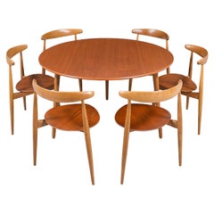 Ensemble de salle à manger "Heart" de Hans J. Wegner pour Fritz Hansen