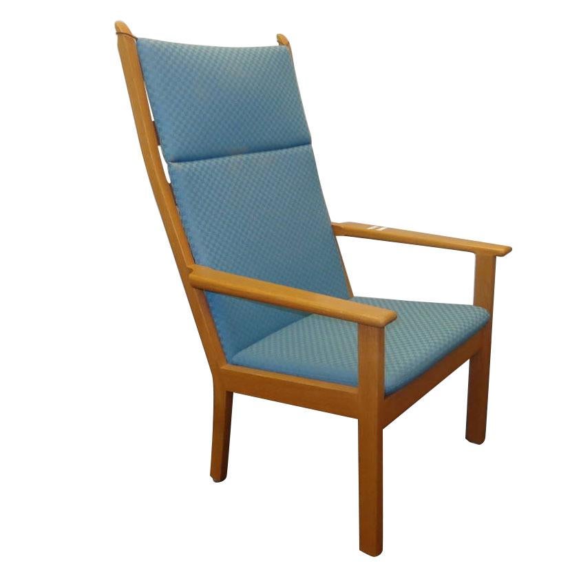 Hans J. Wegner High Back Armchair in Oak For Sale