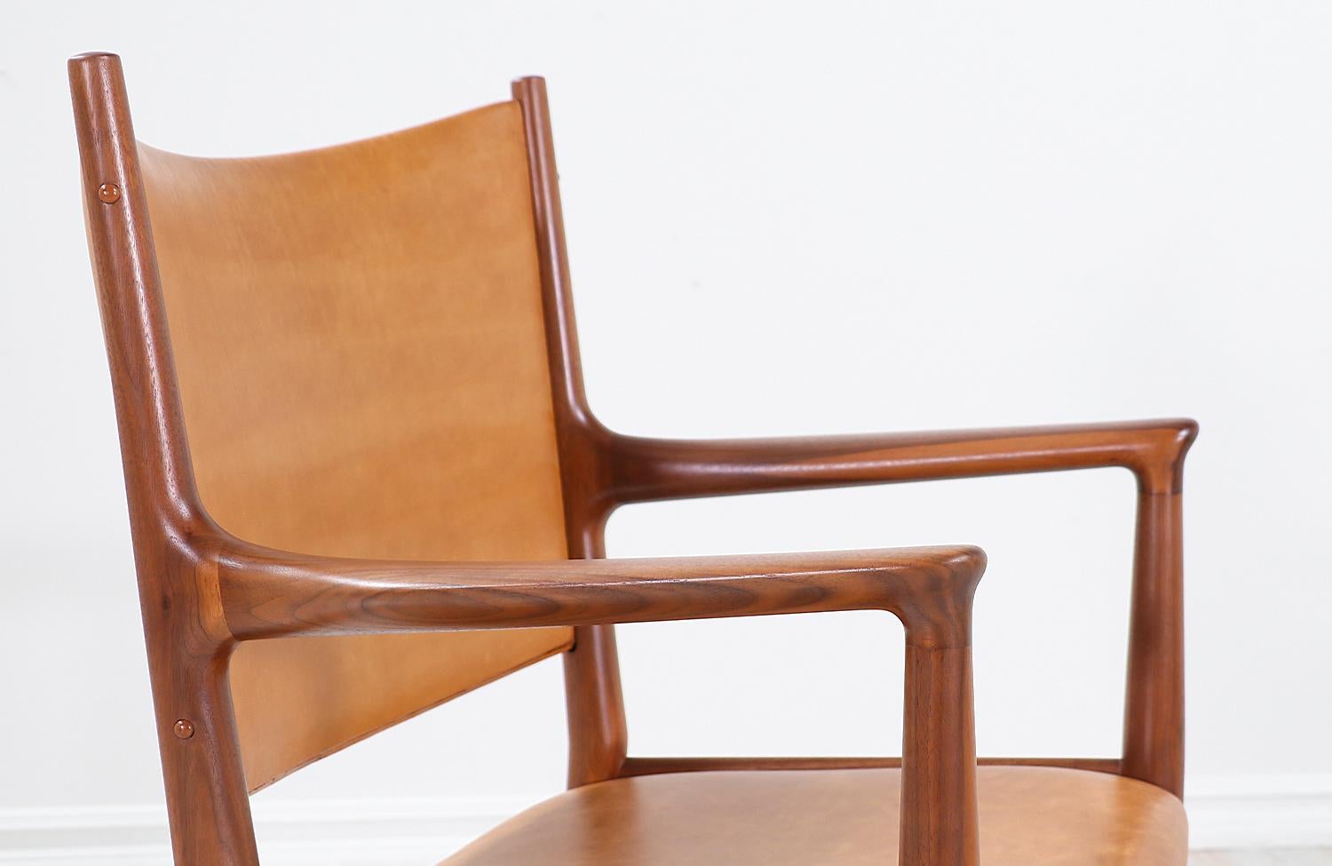 Hans J. Wegner JH-509 Walnut Armchairs for Johannes Hansen 4