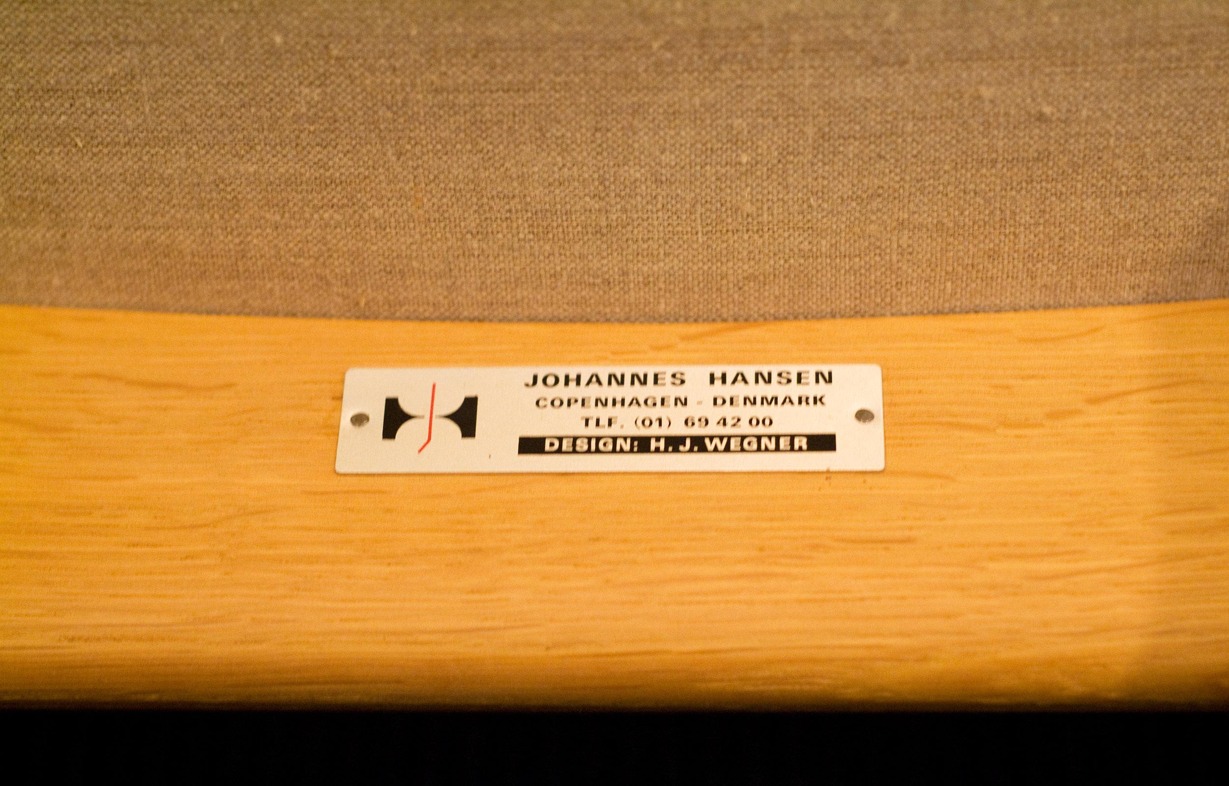 Hans J. Wegner JH 513 Chair by Johannes Hansen Oak Brown Leather Denmark 2