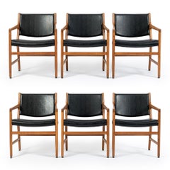 Hans J. Wegner JH507 Oak Dining Armchairs for Johannes Hansen (Attr.) Circa 1965