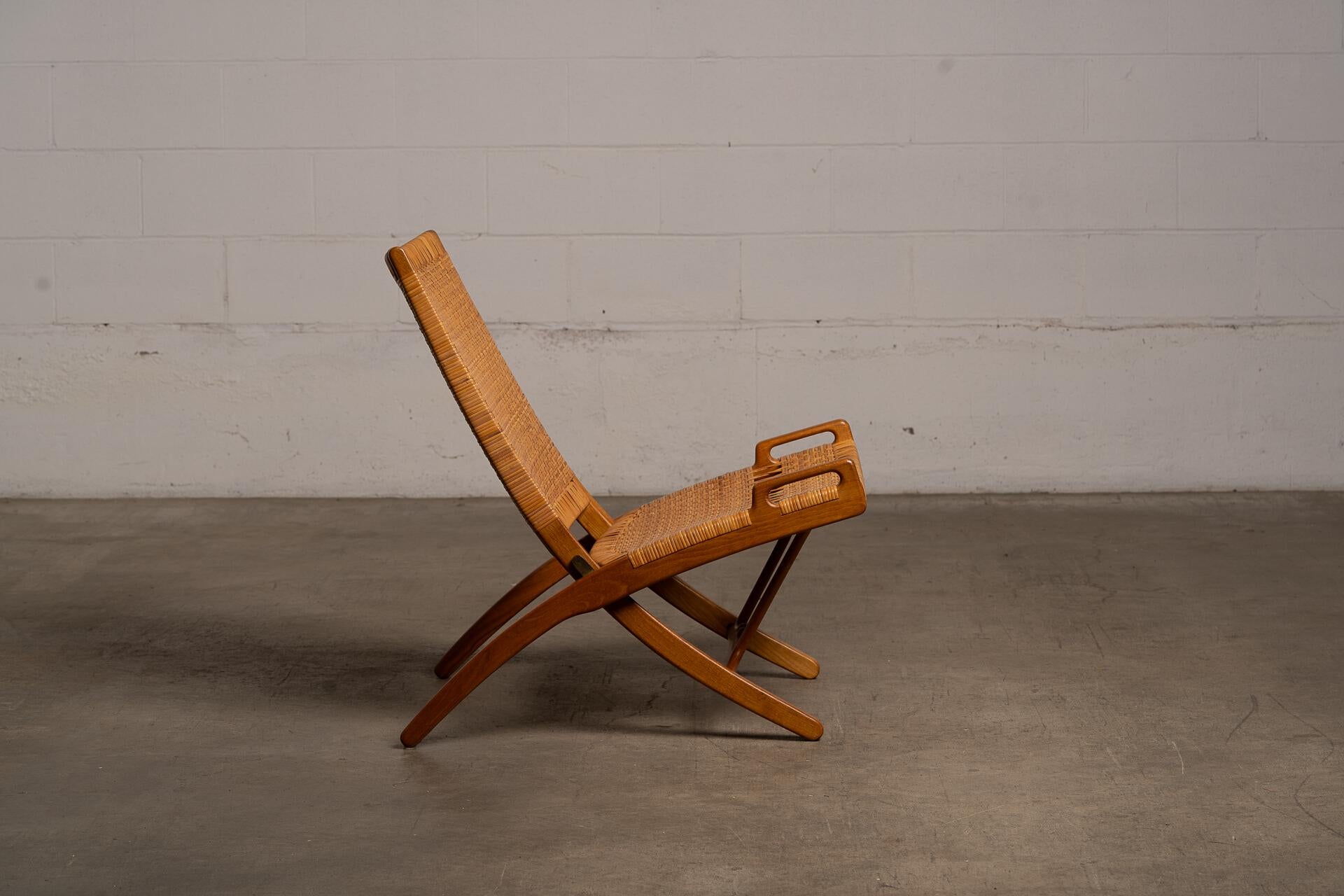 Hans J. Wegner JH512 Klappbarer Loungesessel für Johannes Hansen, Dänemark, 1950er Jahre (Moderne der Mitte des Jahrhunderts) im Angebot