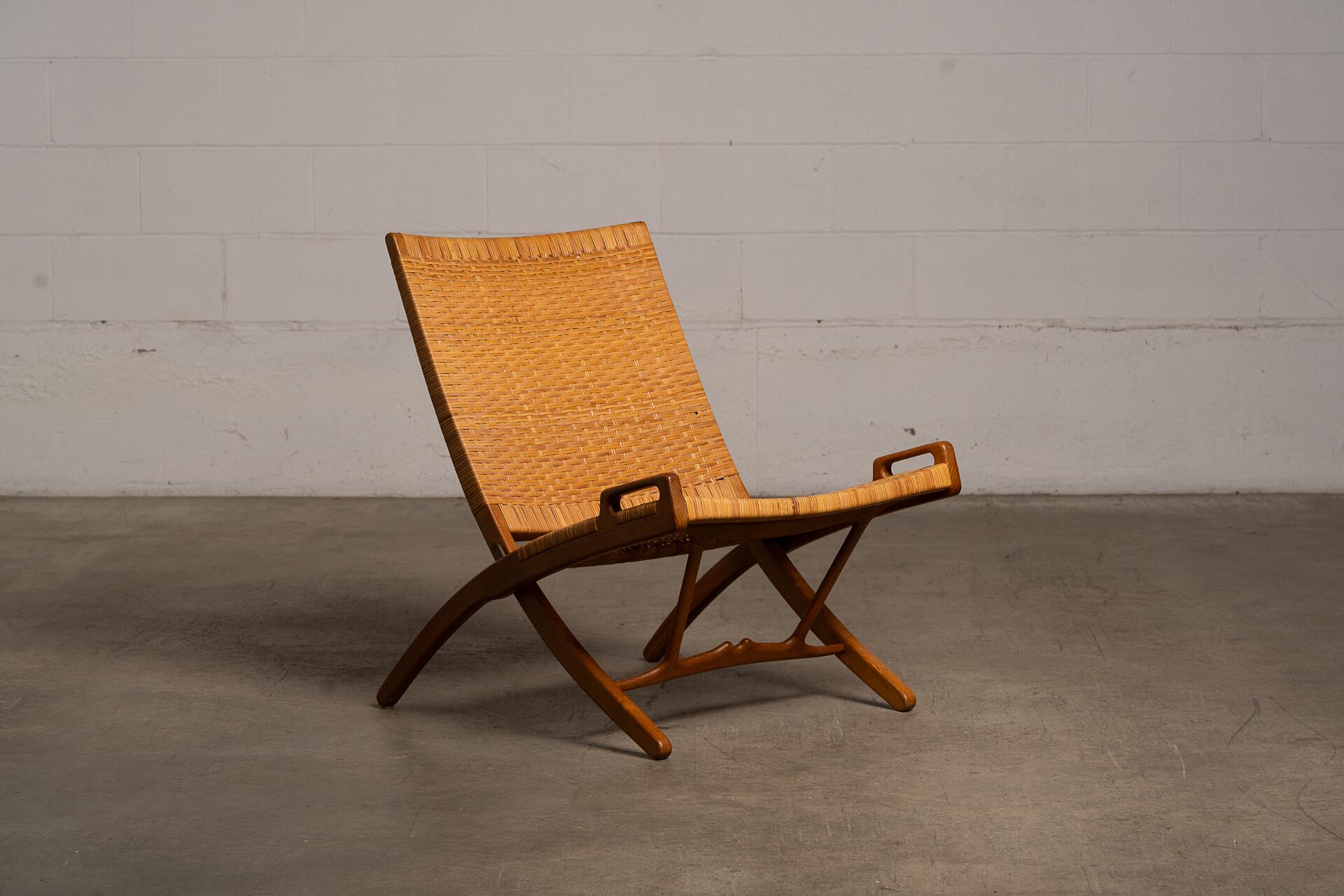 Hans J. Wegner JH512 Klappbarer Loungesessel für Johannes Hansen, Dänemark, 1950er Jahre im Zustand „Hervorragend“ im Angebot in Victoria, BC
