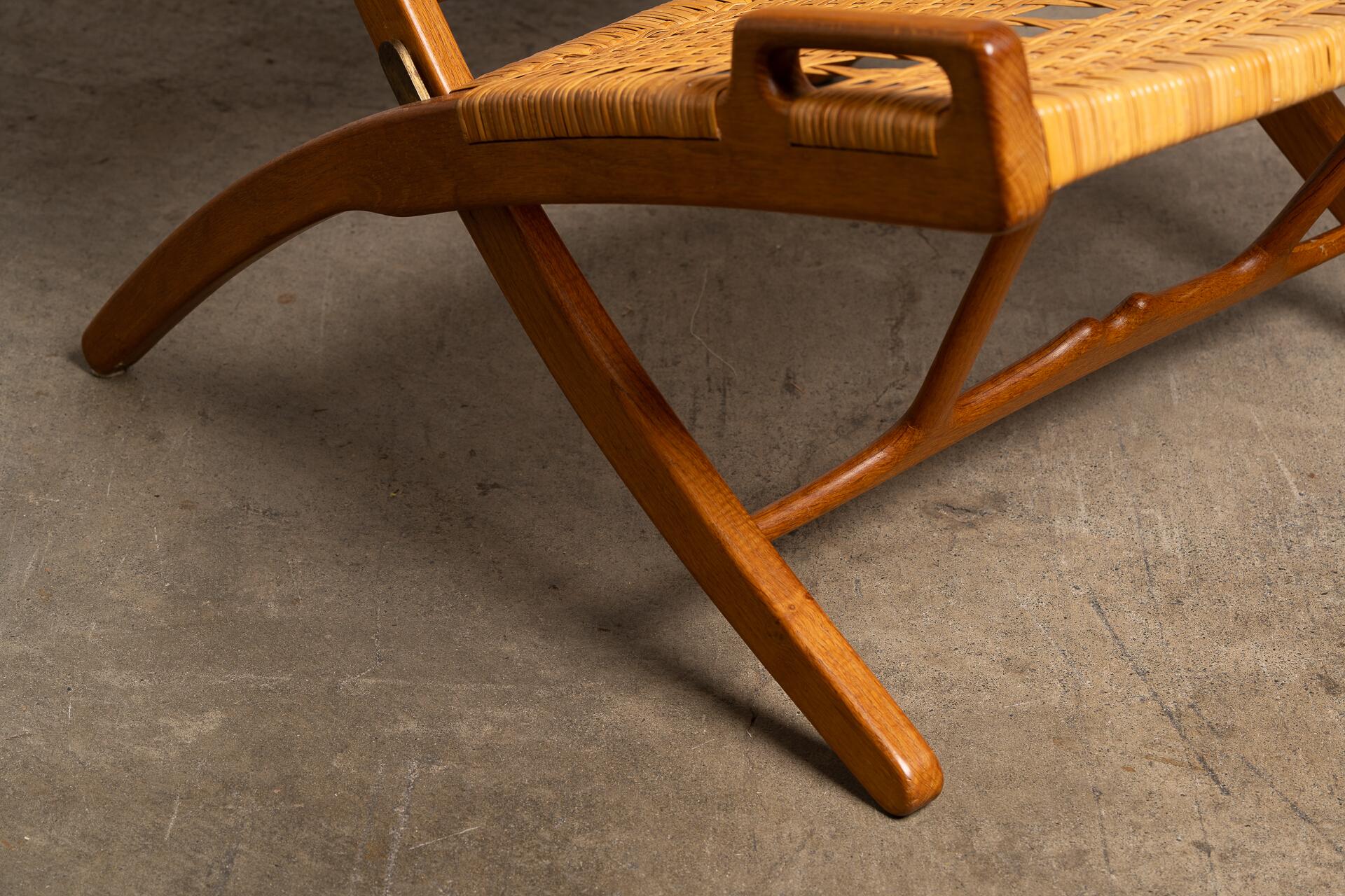 Hans J. Wegner JH512 Klappbarer Loungesessel für Johannes Hansen, Dänemark, 1950er Jahre (Gehstock) im Angebot