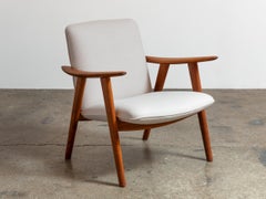 Hans J. Wegner JH517 "Buck" Golden Oak Frame Lounge Chair - Holland and Sherry