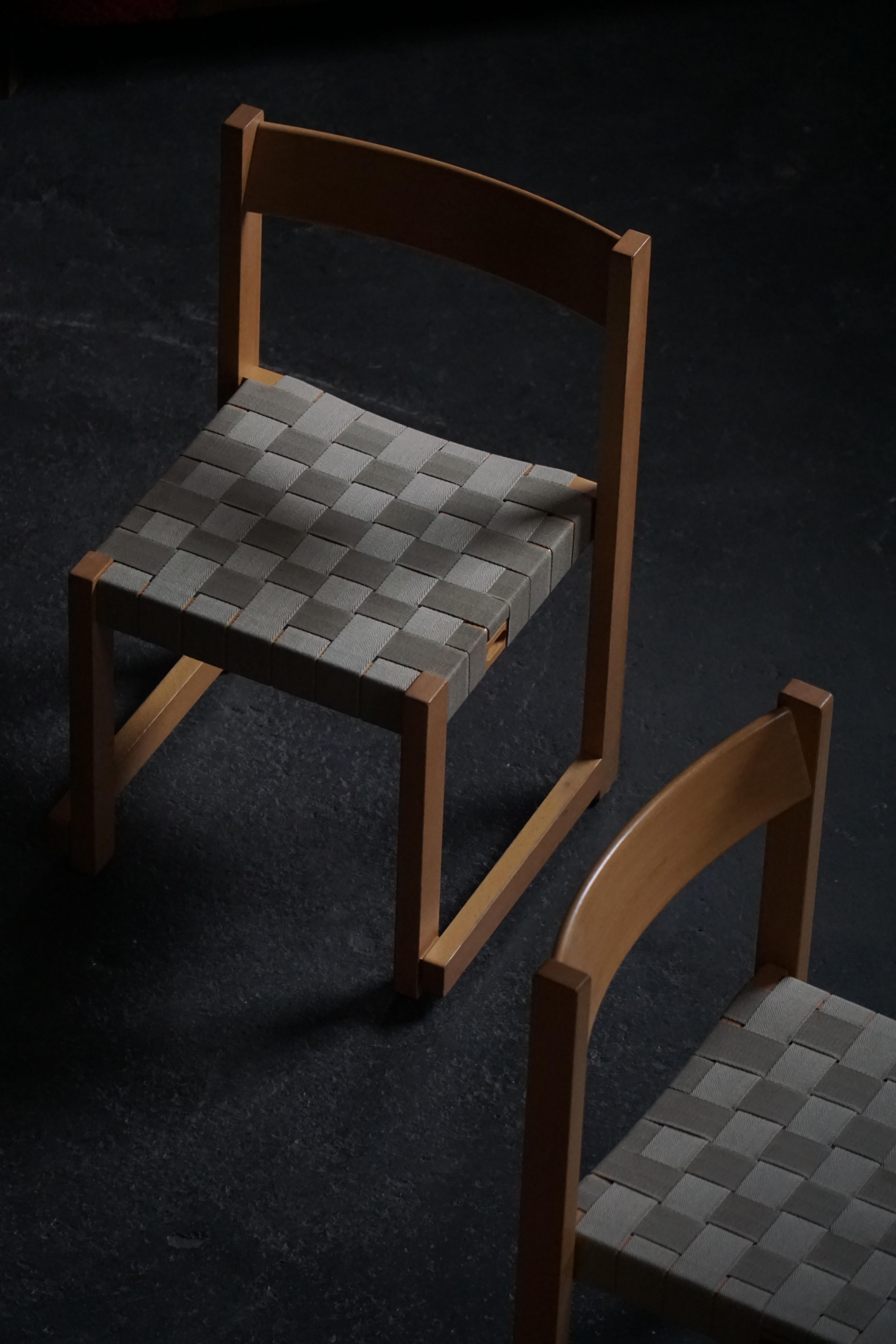 Hans J. Wegner, Sedie 'Koldinghus' in Beeche con seduta intrecciata, set di 6, 1988 in vendita 5