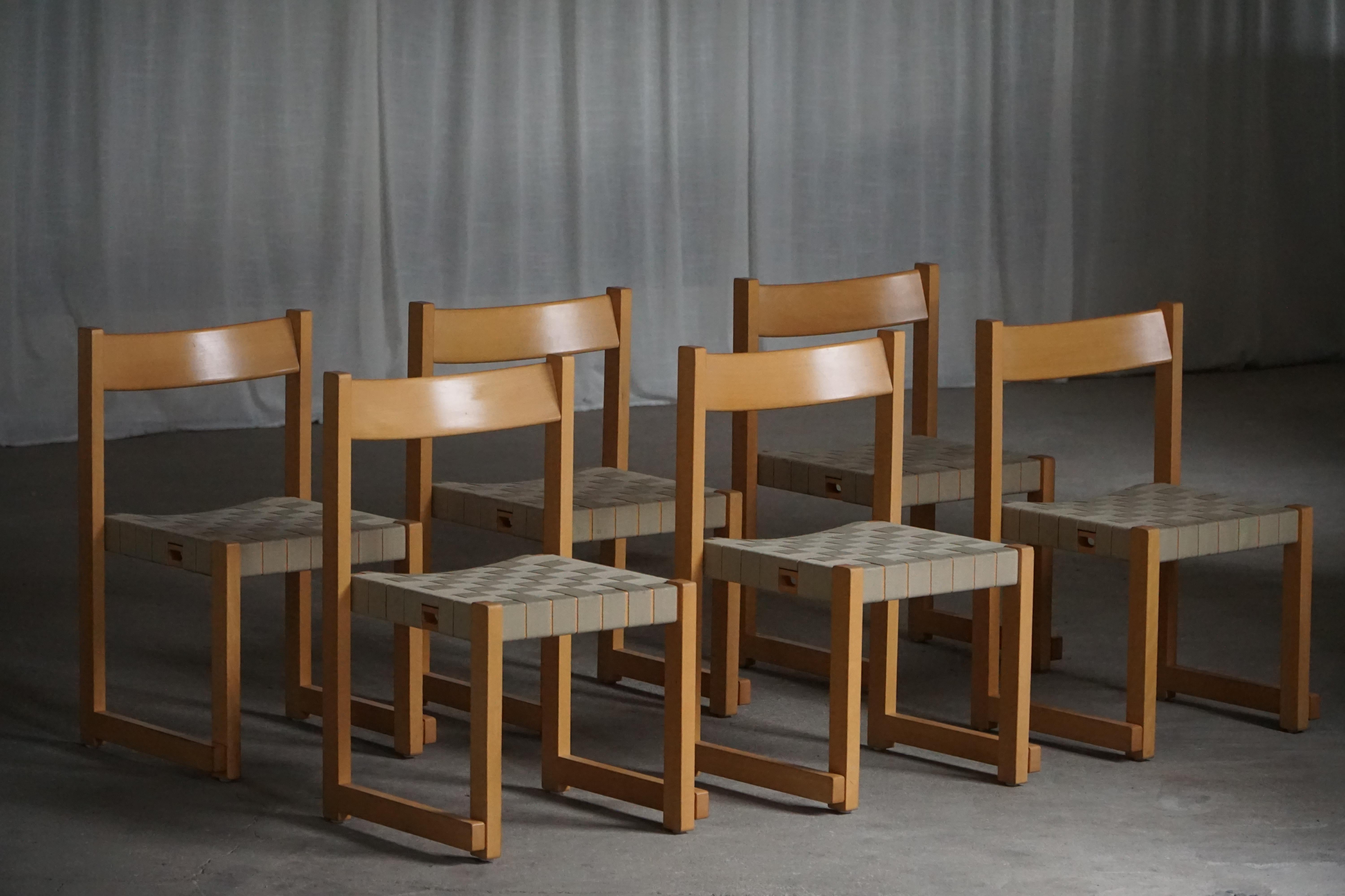 Hans J. Wegner, Sedie 'Koldinghus' in Beeche con seduta intrecciata, set di 6, 1988 in vendita 6