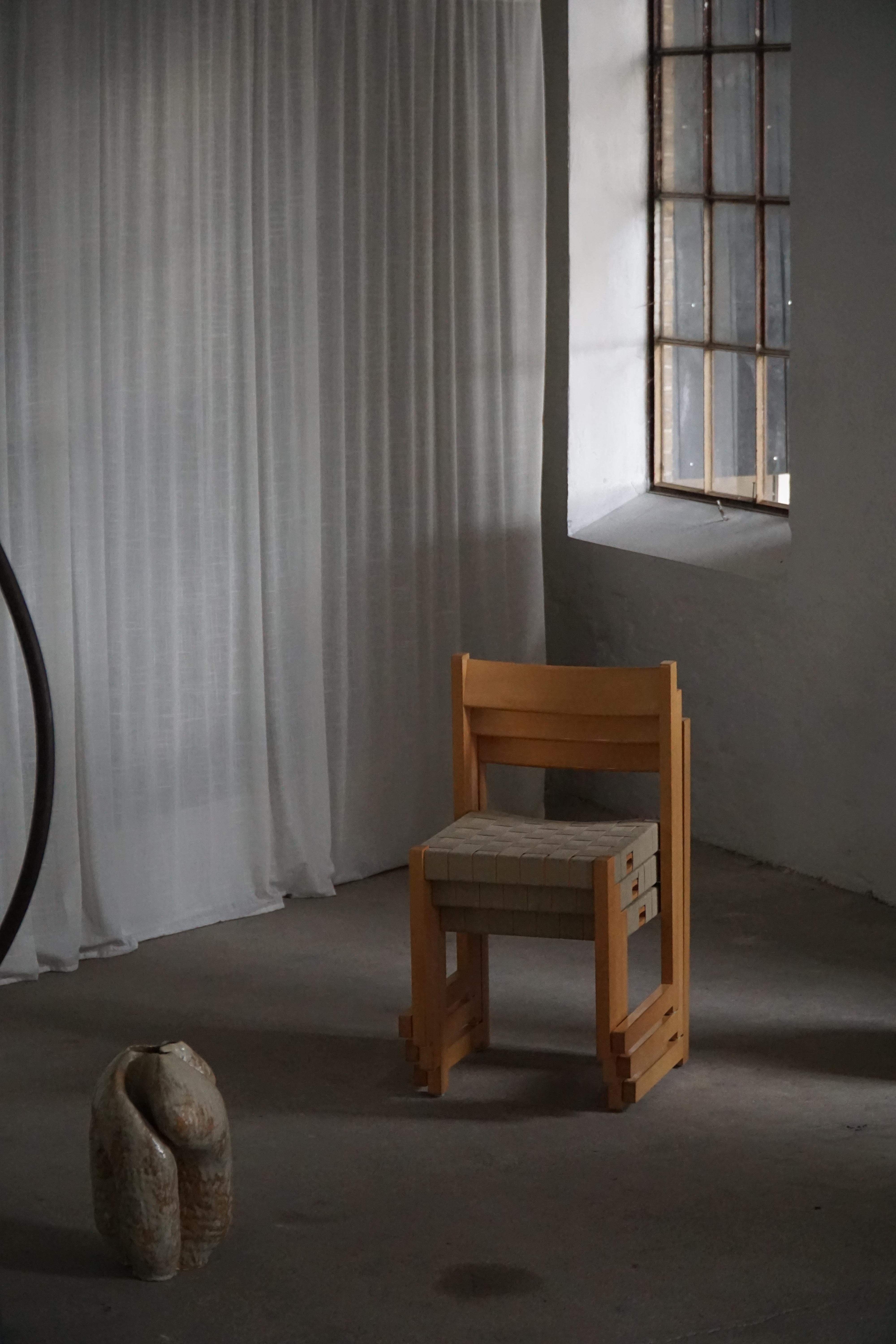 Hans J. Wegner, Sedie 'Koldinghus' in Beeche con seduta intrecciata, set di 6, 1988 in vendita 10