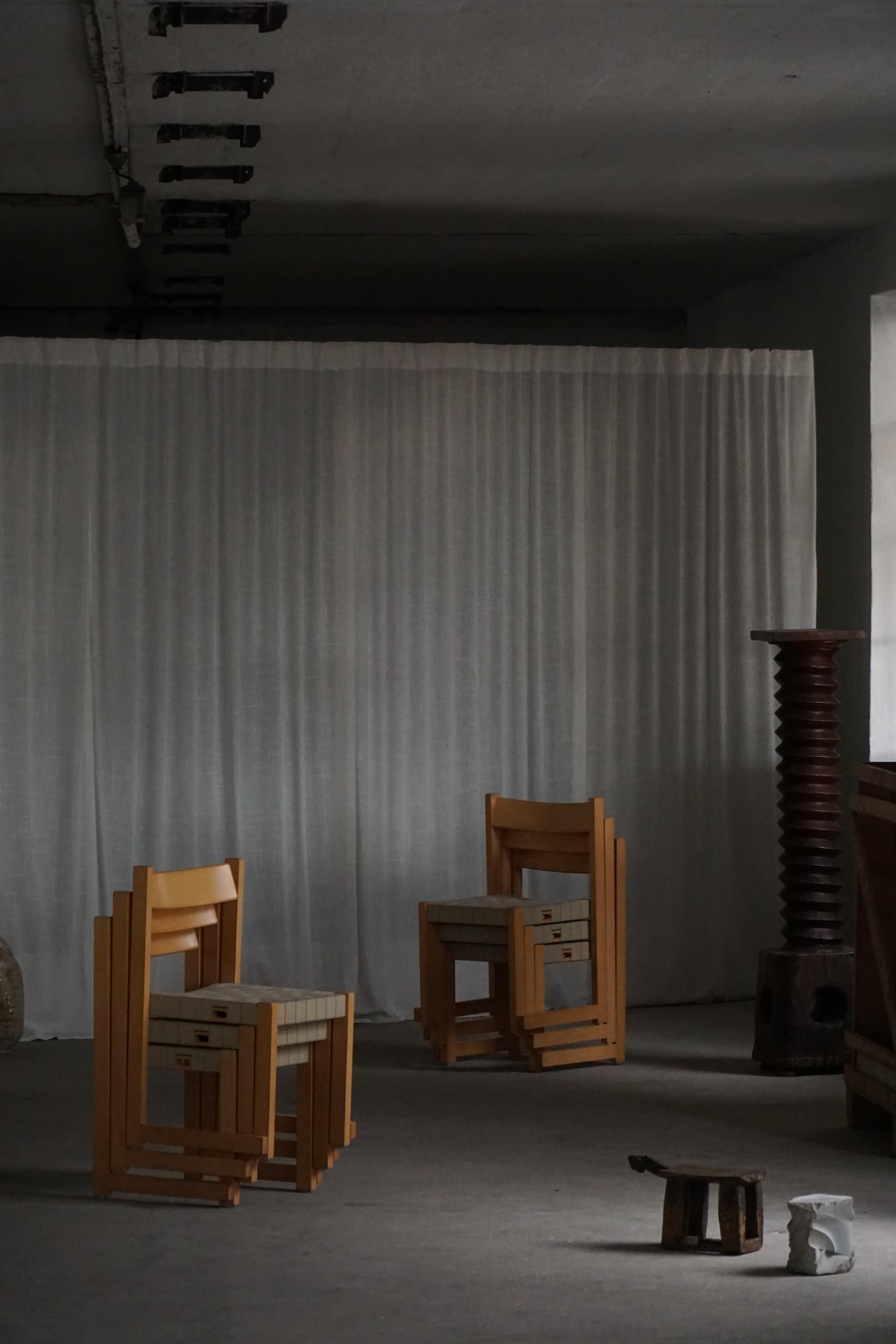 Hans J. Wegner, Sedie 'Koldinghus' in Beeche con seduta intrecciata, set di 6, 1988 in vendita 11