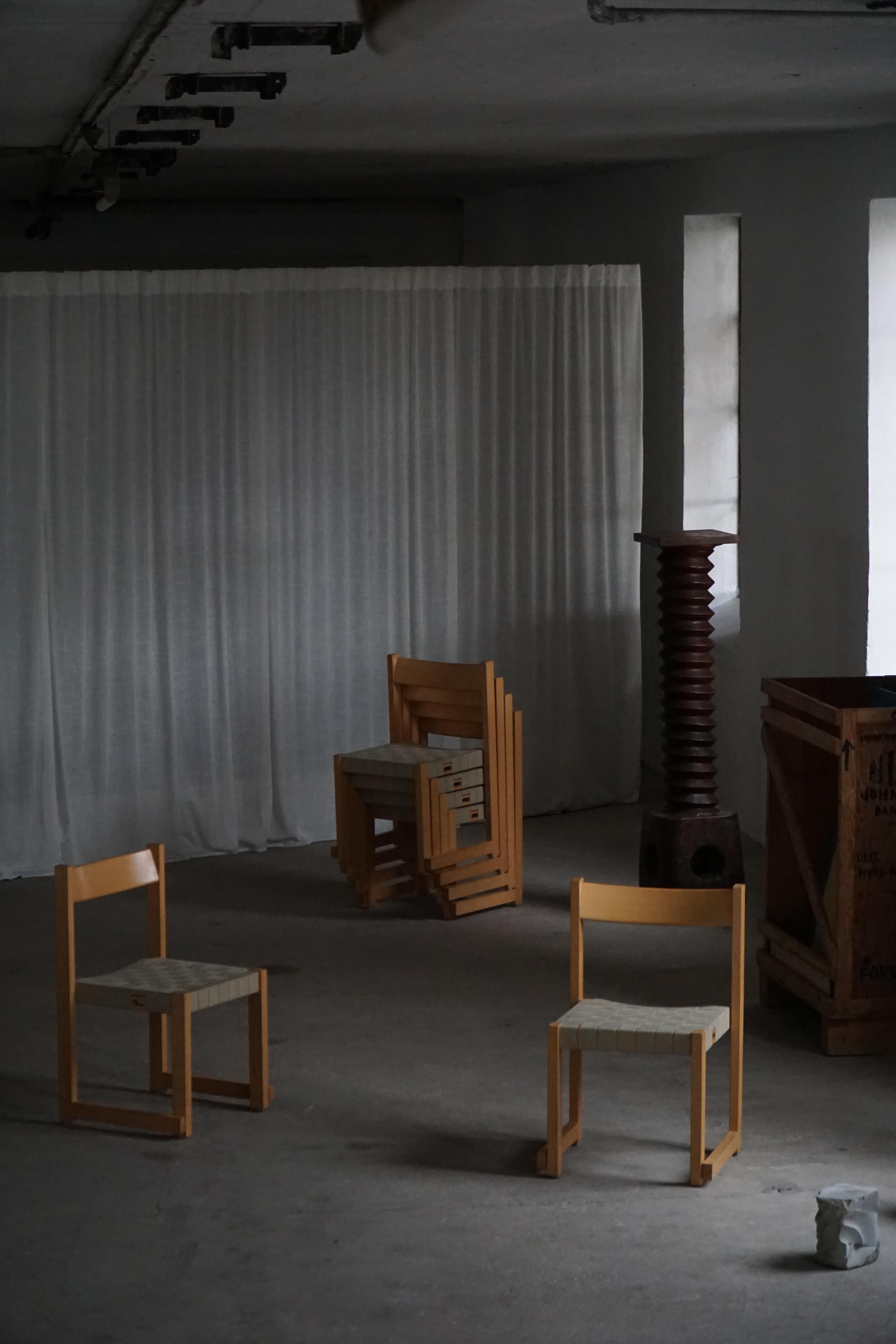 Hans J. Wegner, Sedie 'Koldinghus' in Beeche con seduta intrecciata, set di 6, 1988 in vendita 12