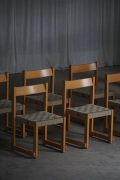 Hans J. Wegner, ‘Koldinghus’ Chairs in Beech with Woven Seat, Set of 6, 1988