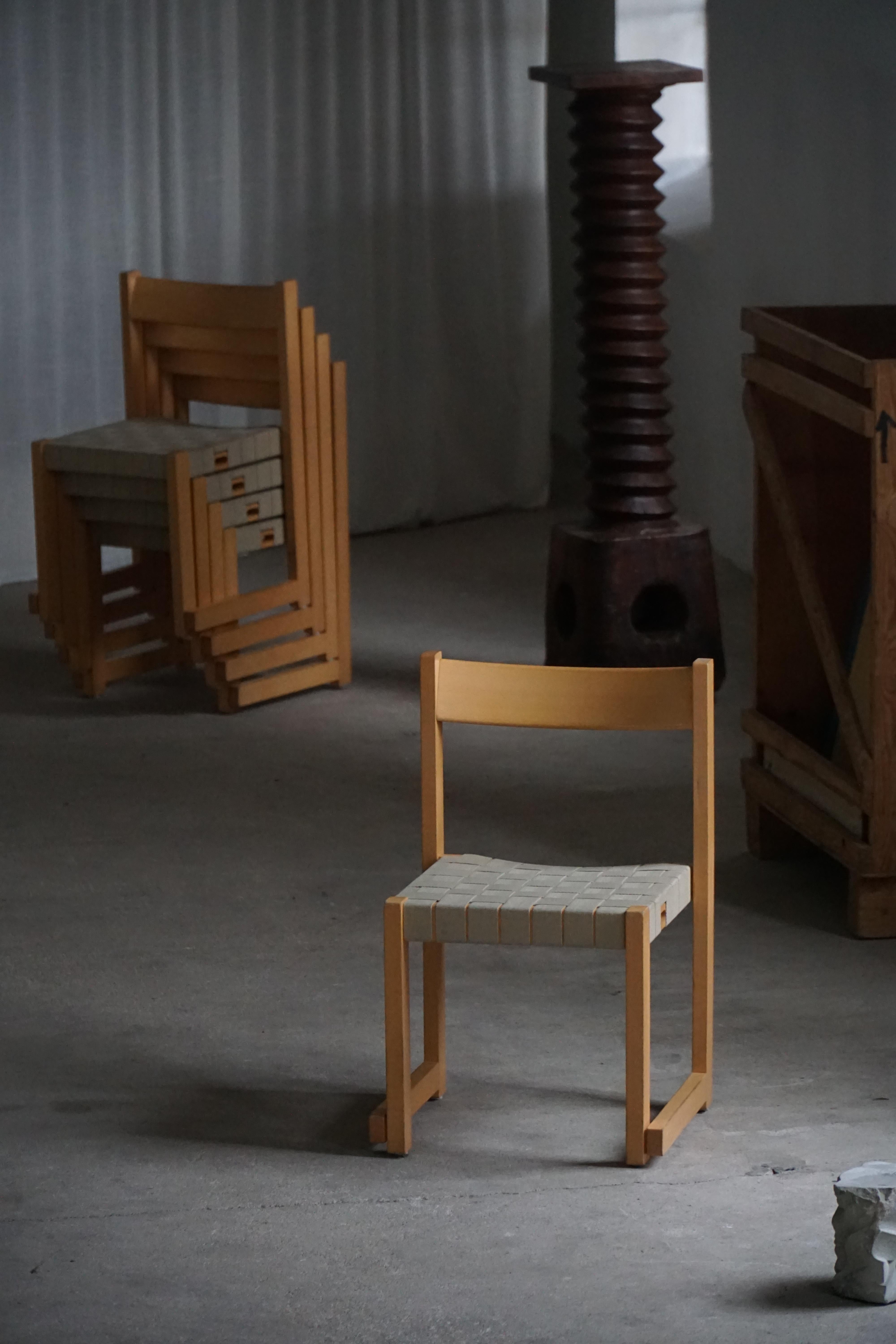 Danese Hans J. Wegner, Sedie 'Koldinghus' in Beeche con seduta intrecciata, set di 6, 1988 in vendita