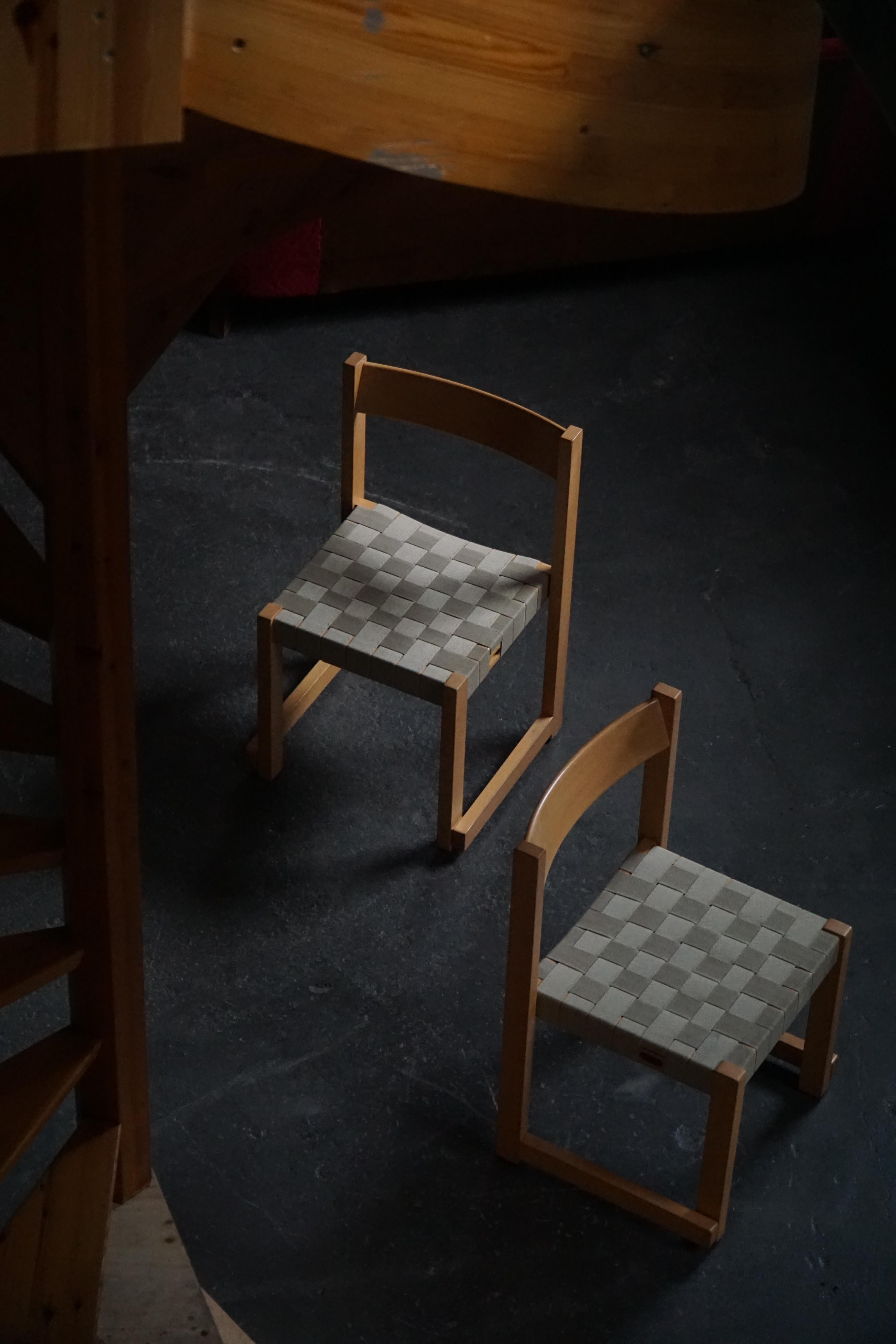 Hans J. Wegner, Sedie 'Koldinghus' in Beeche con seduta intrecciata, set di 6, 1988 In condizioni buone in vendita a Odense, DK