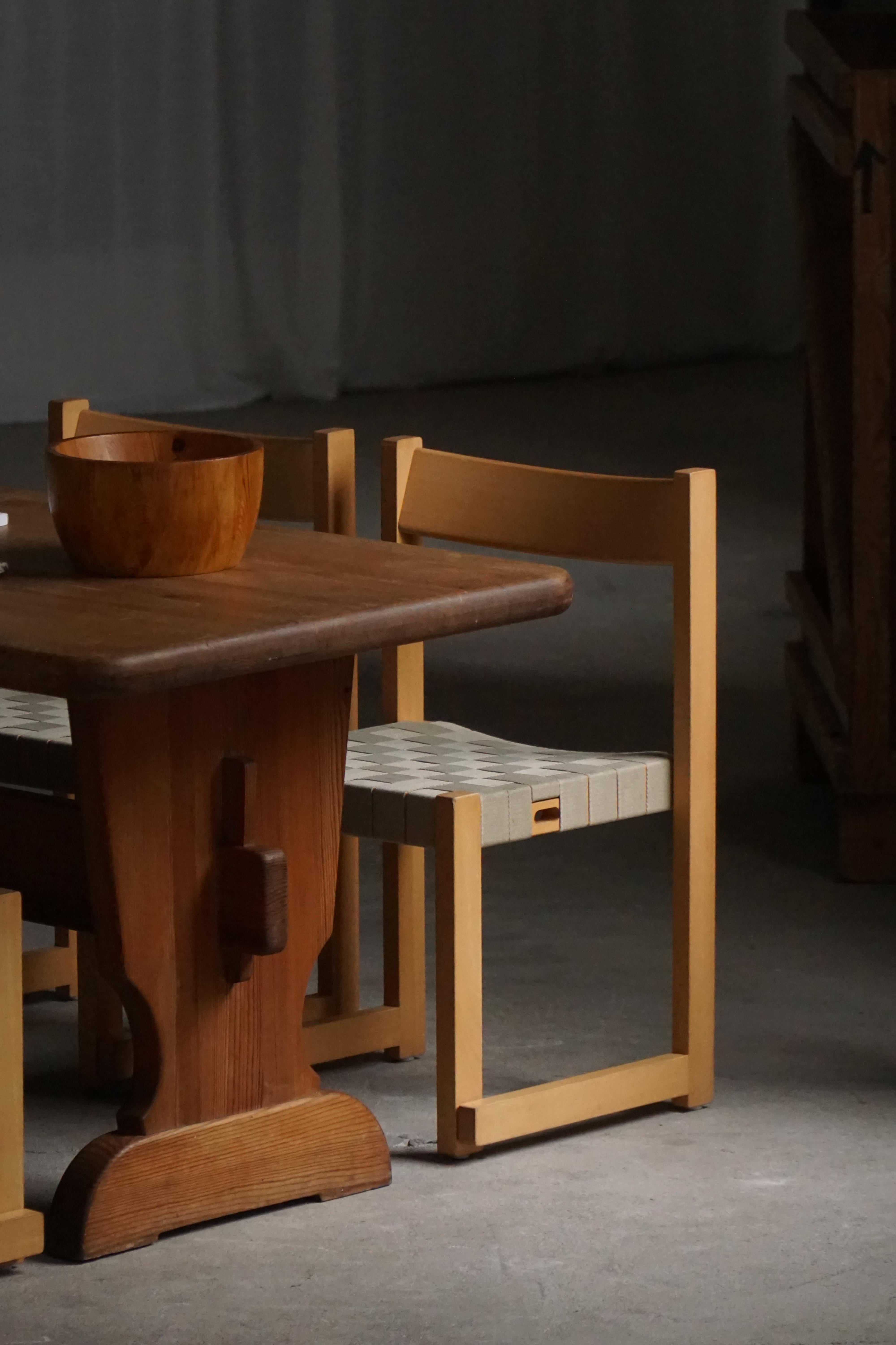 Corda di carta Hans J. Wegner, Sedie 'Koldinghus' in Beeche con seduta intrecciata, set di 6, 1988 in vendita