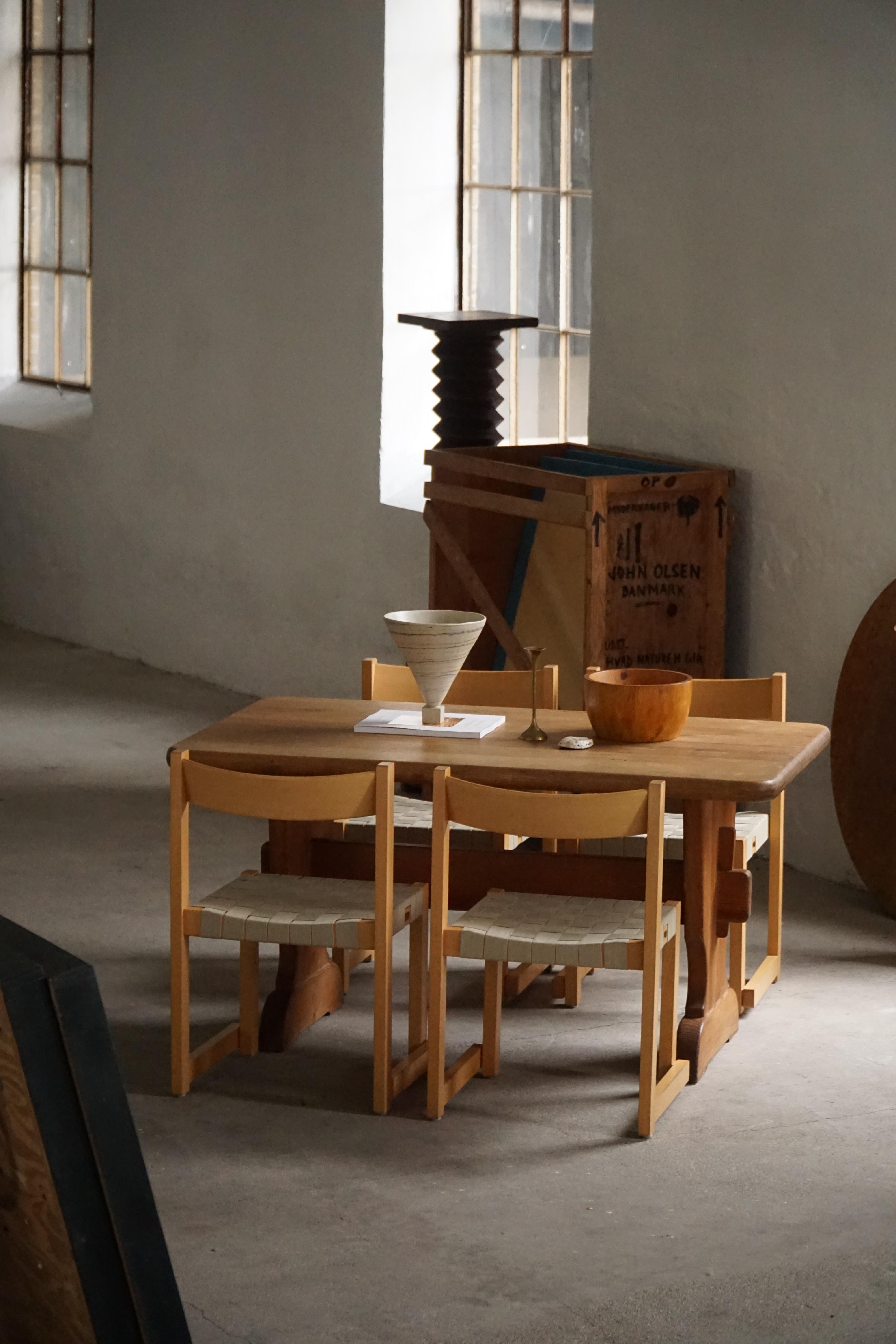 Hans J. Wegner, Sedie 'Koldinghus' in Beeche con seduta intrecciata, set di 6, 1988 in vendita 2