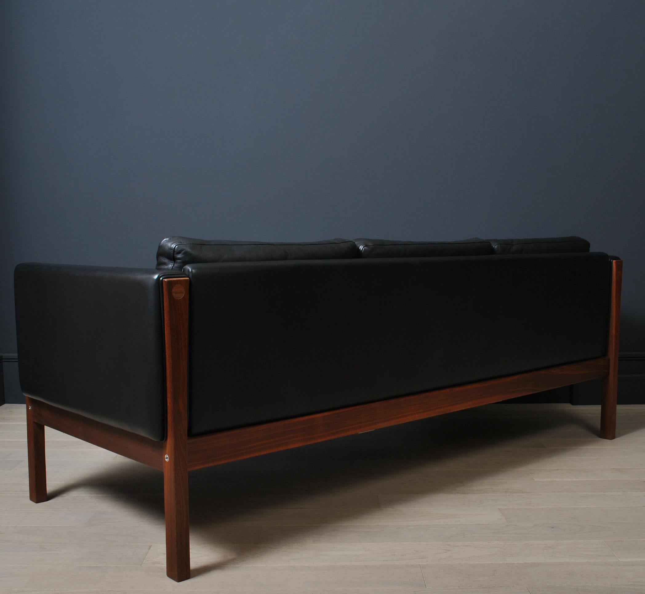 20th Century Hans J Wegner Leather Sofa, CH163