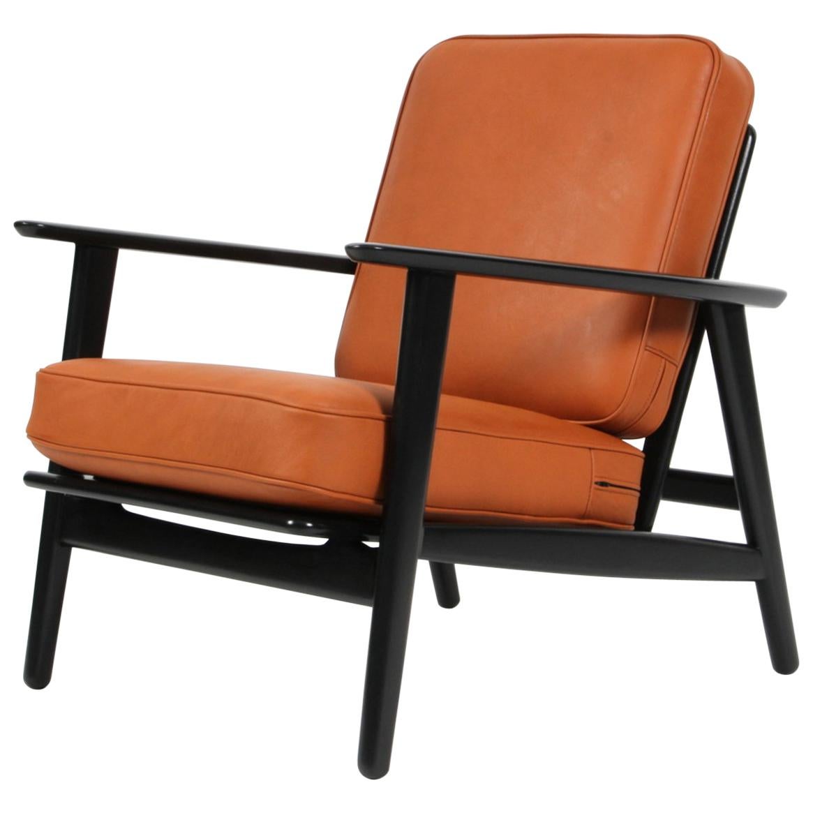 Hans J. Wegner Lounge Chair, Model 233, Cognac Aniline Leather