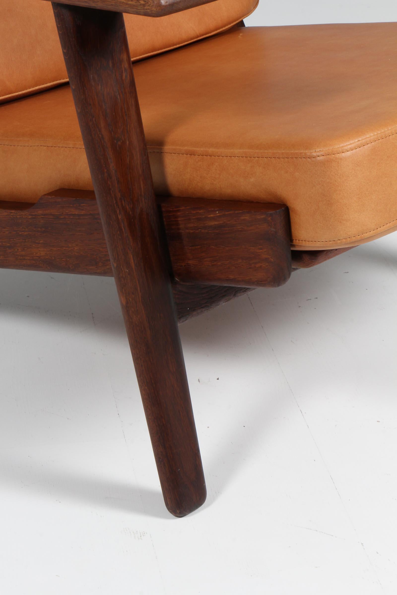 Danish Hans J. Wegner, Lounge Chair, Model 290, Smoked Oak, 1970s Denmark