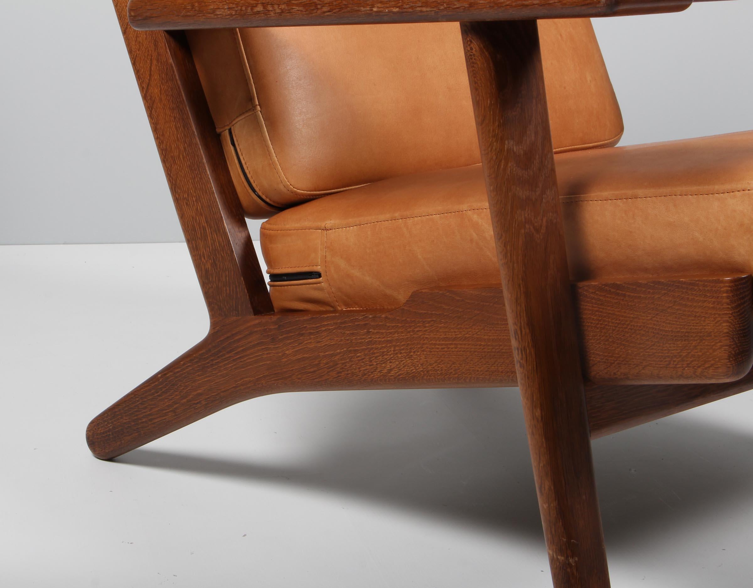 Mid-20th Century Hans J. Wegner, Lounge Chair, Model 290, Smoked Oak, 1970s Denmark