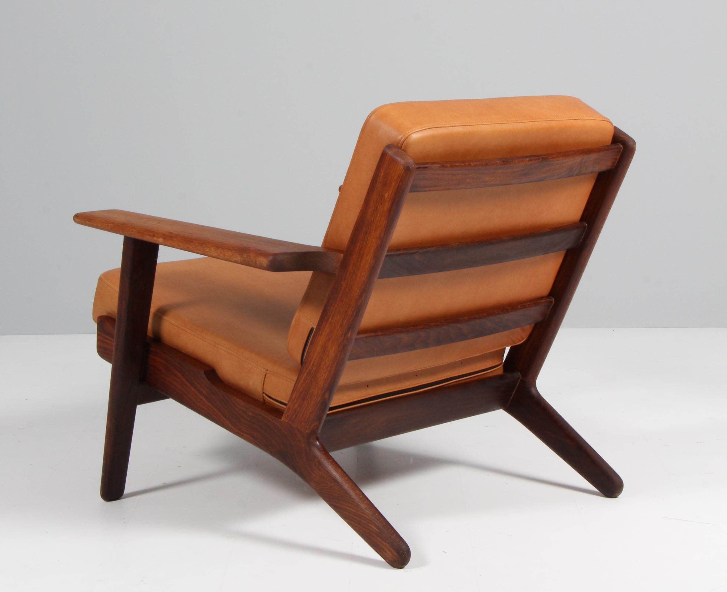 Mid-20th Century Hans J. Wegner, Lounge Chair, Model 290, Smoked Oak, 1970s Denmark